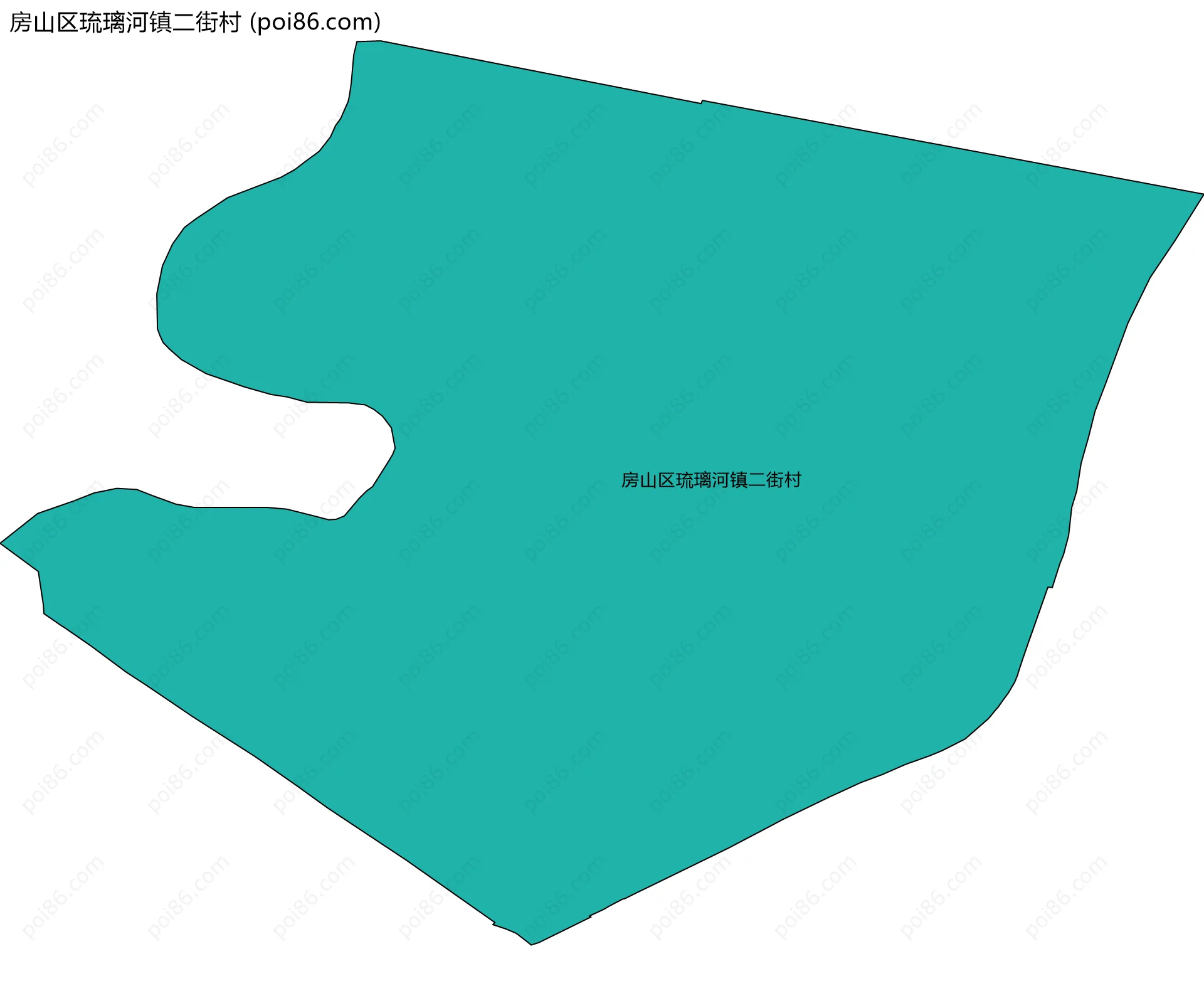 房山区琉璃河镇二街村边界地图