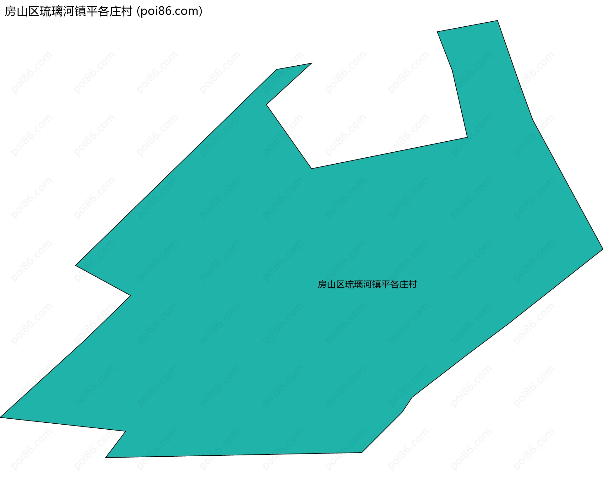 房山区琉璃河镇平各庄村边界地图