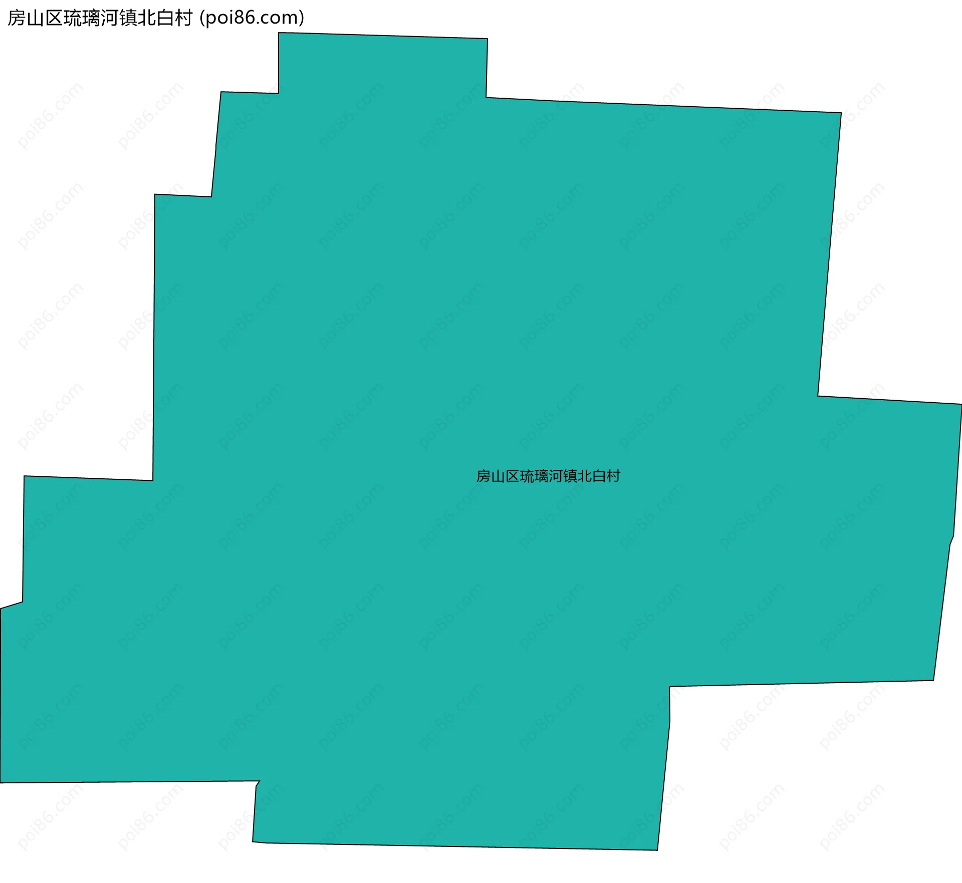房山区琉璃河镇北白村边界地图