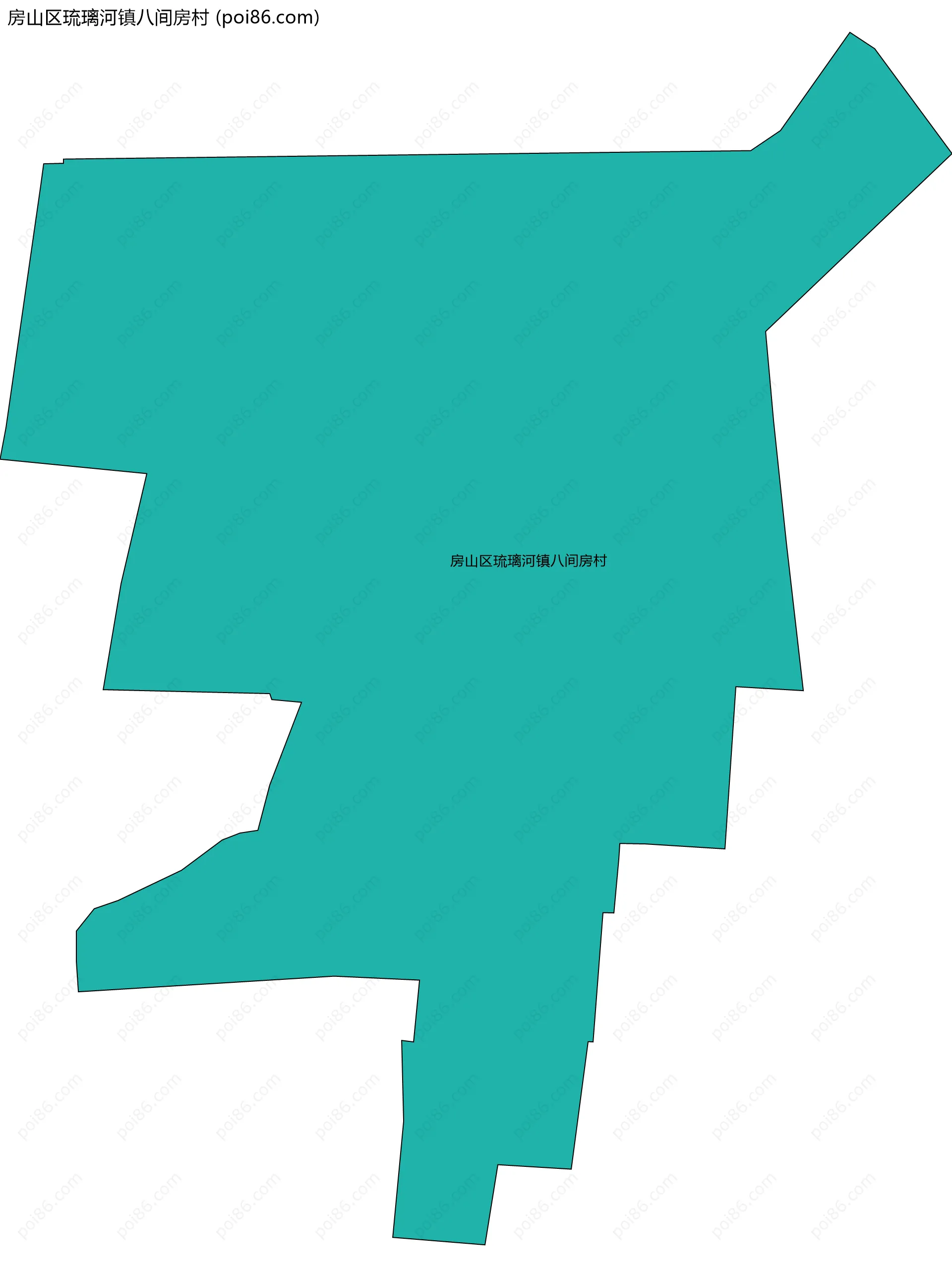 房山区琉璃河镇八间房村边界地图