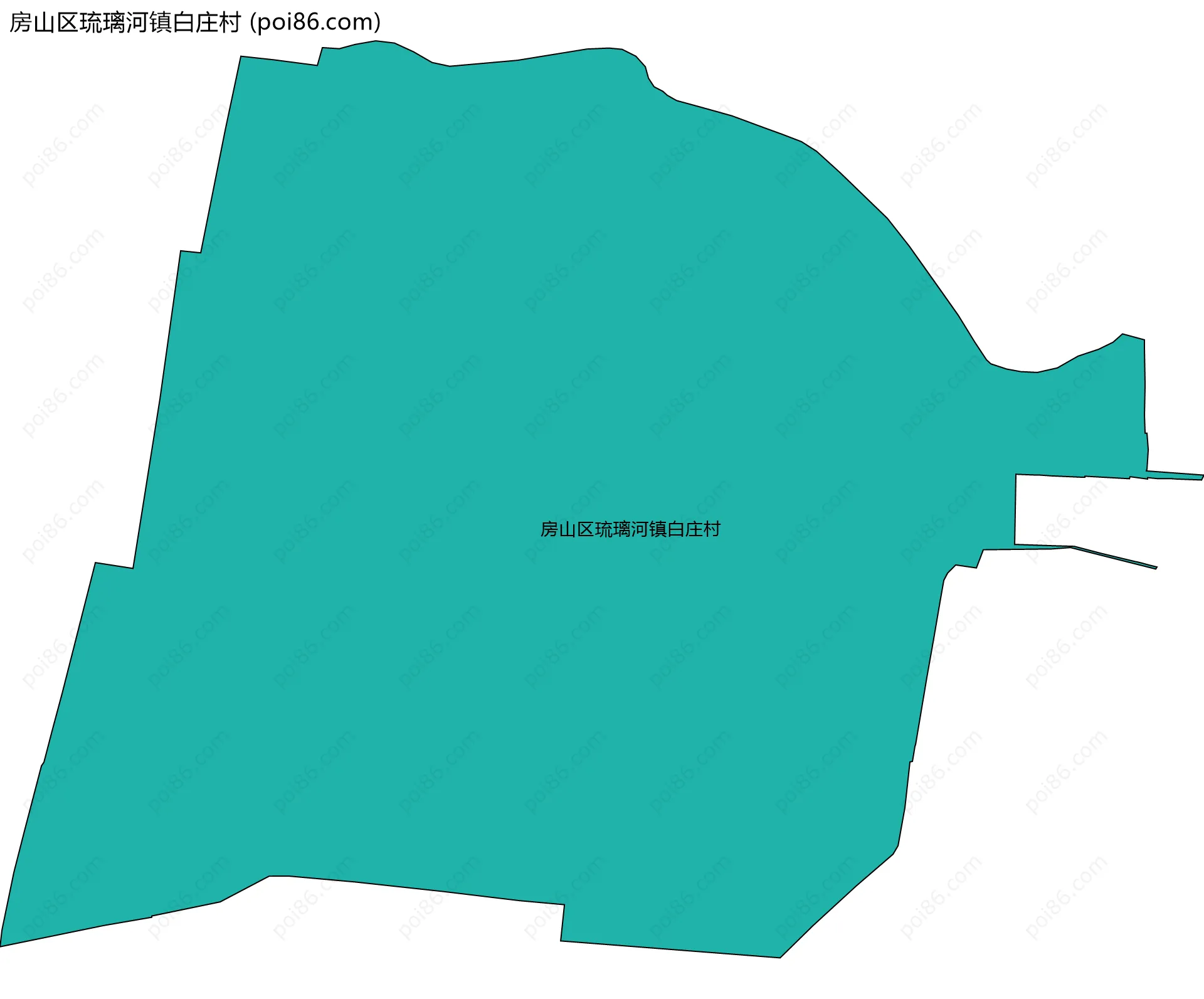 房山区琉璃河镇白庄村边界地图