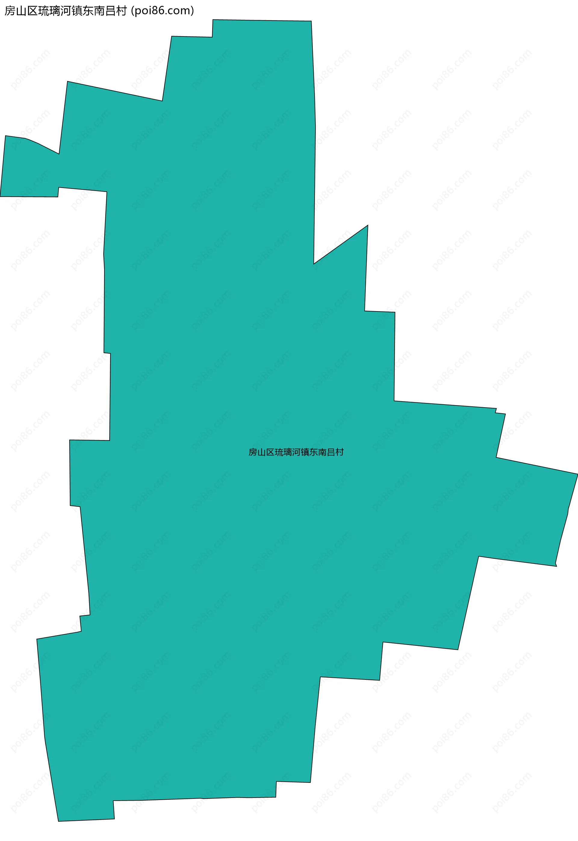 房山区琉璃河镇东南吕村边界地图