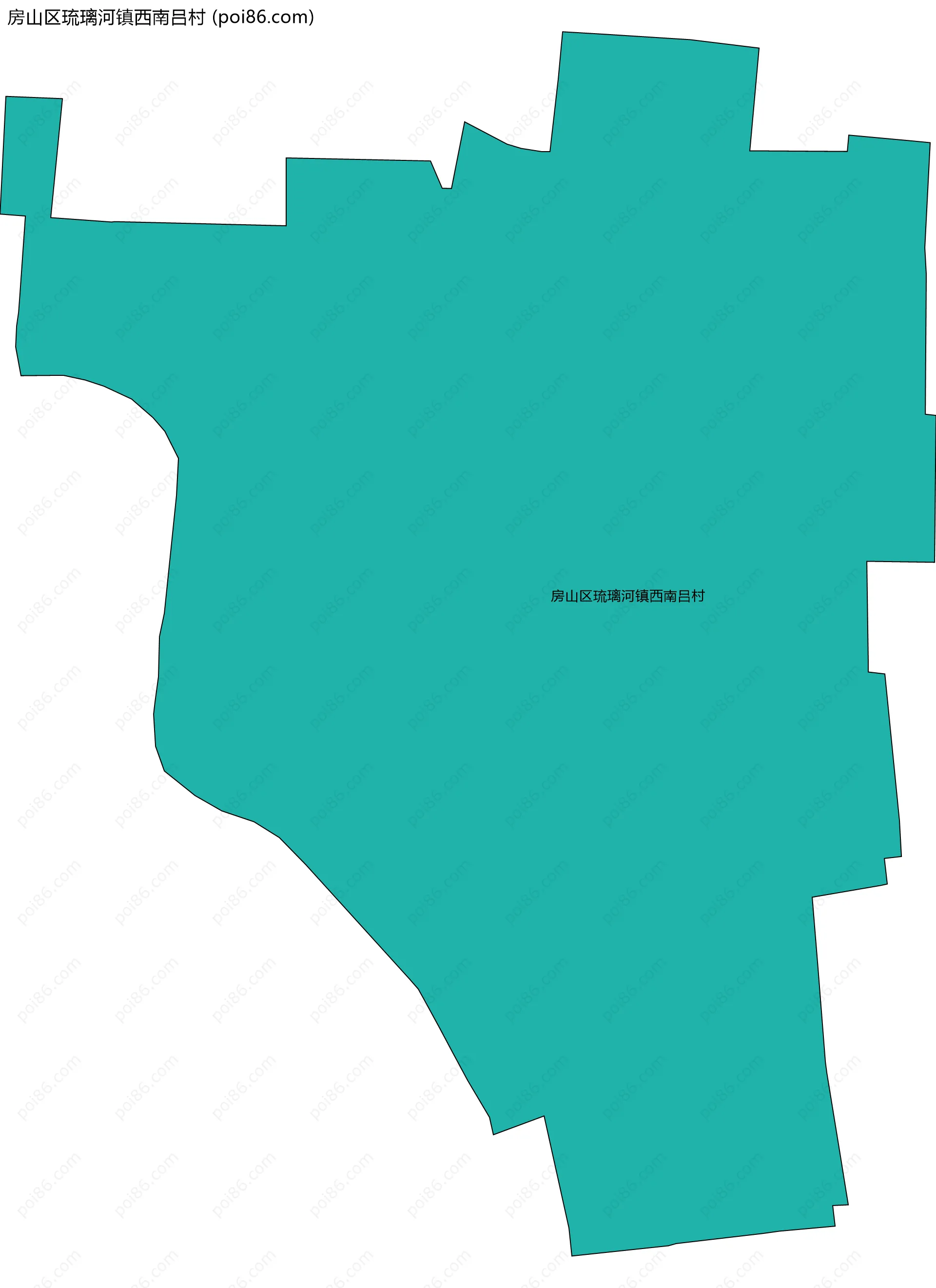 房山区琉璃河镇西南吕村边界地图