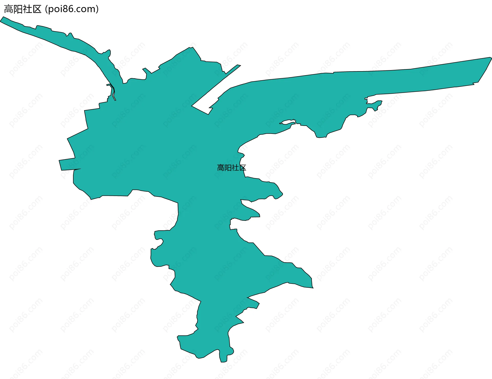 高阳社区边界地图