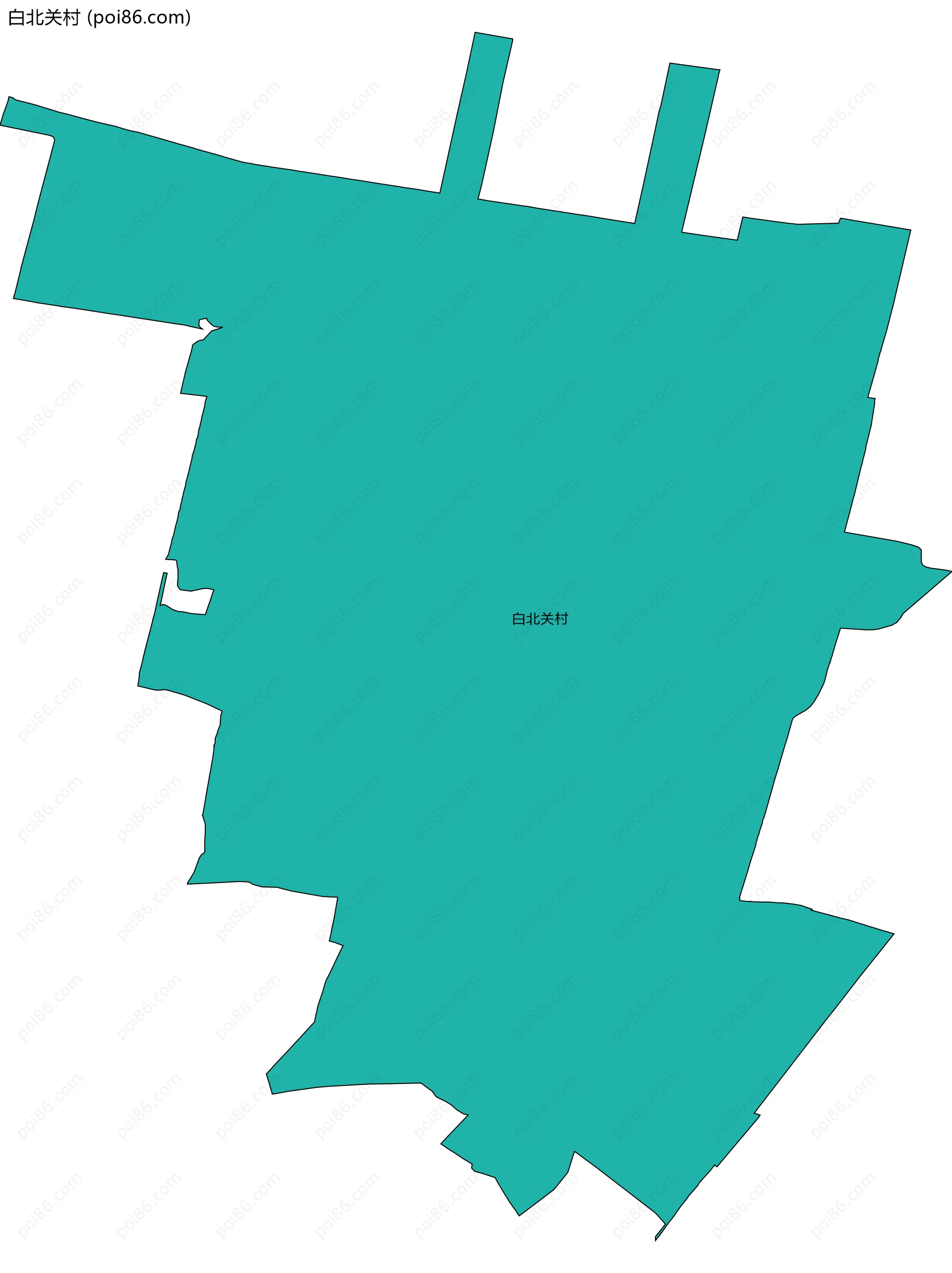 白北关村边界地图