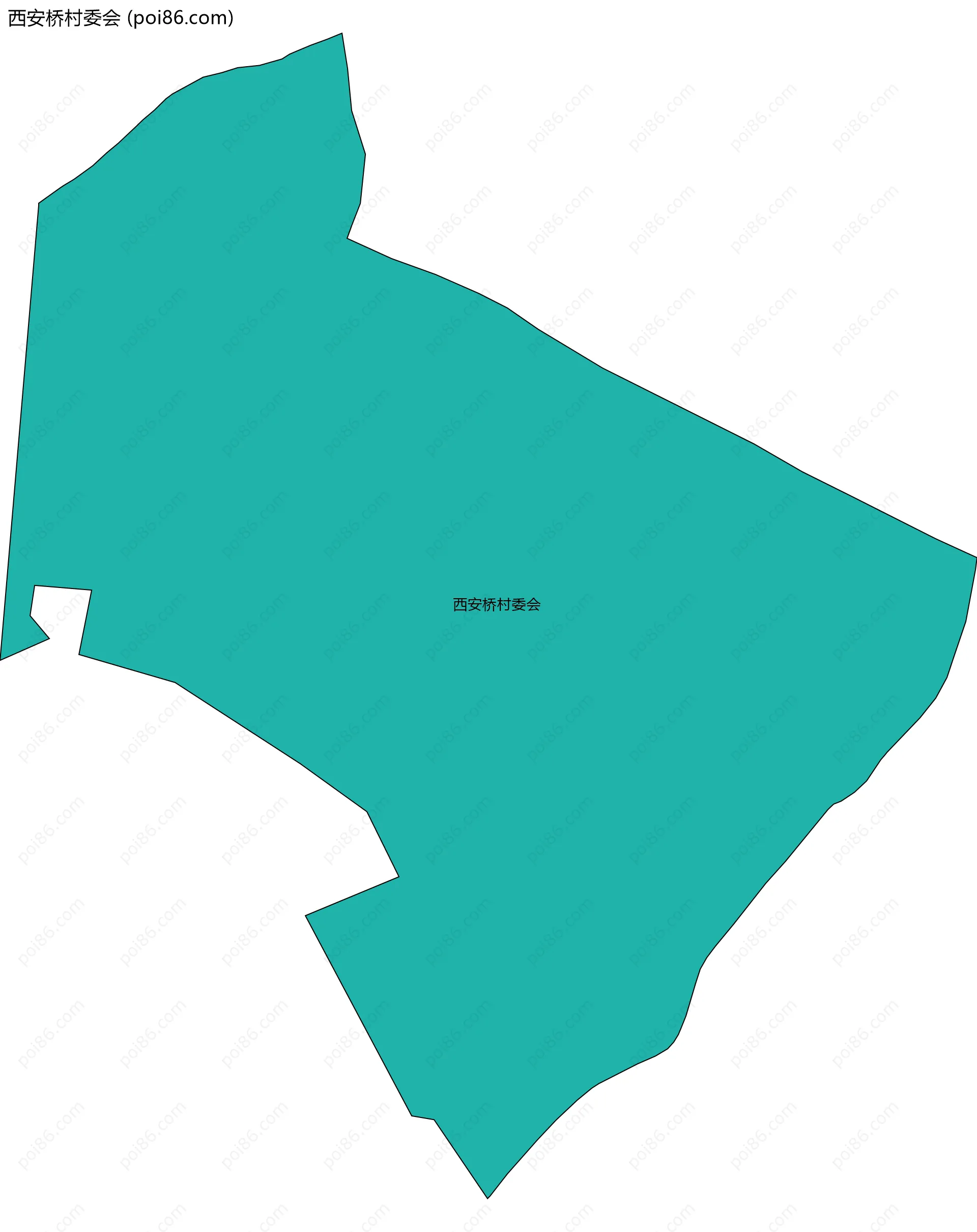 西安桥村委会边界地图