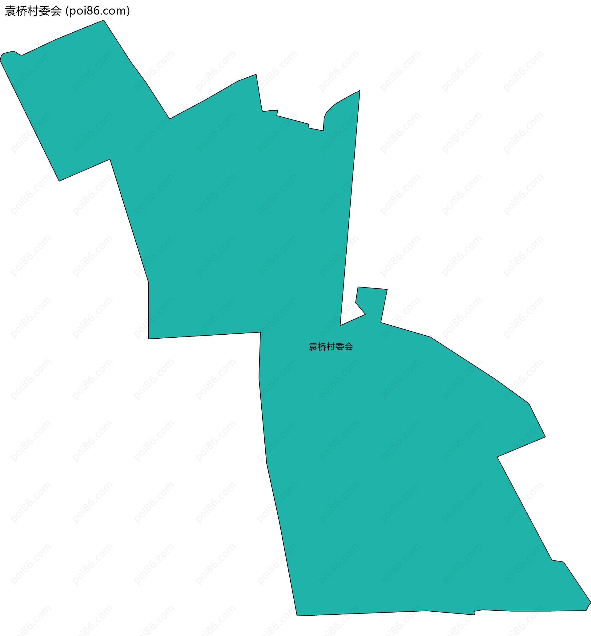 袁桥村委会边界地图