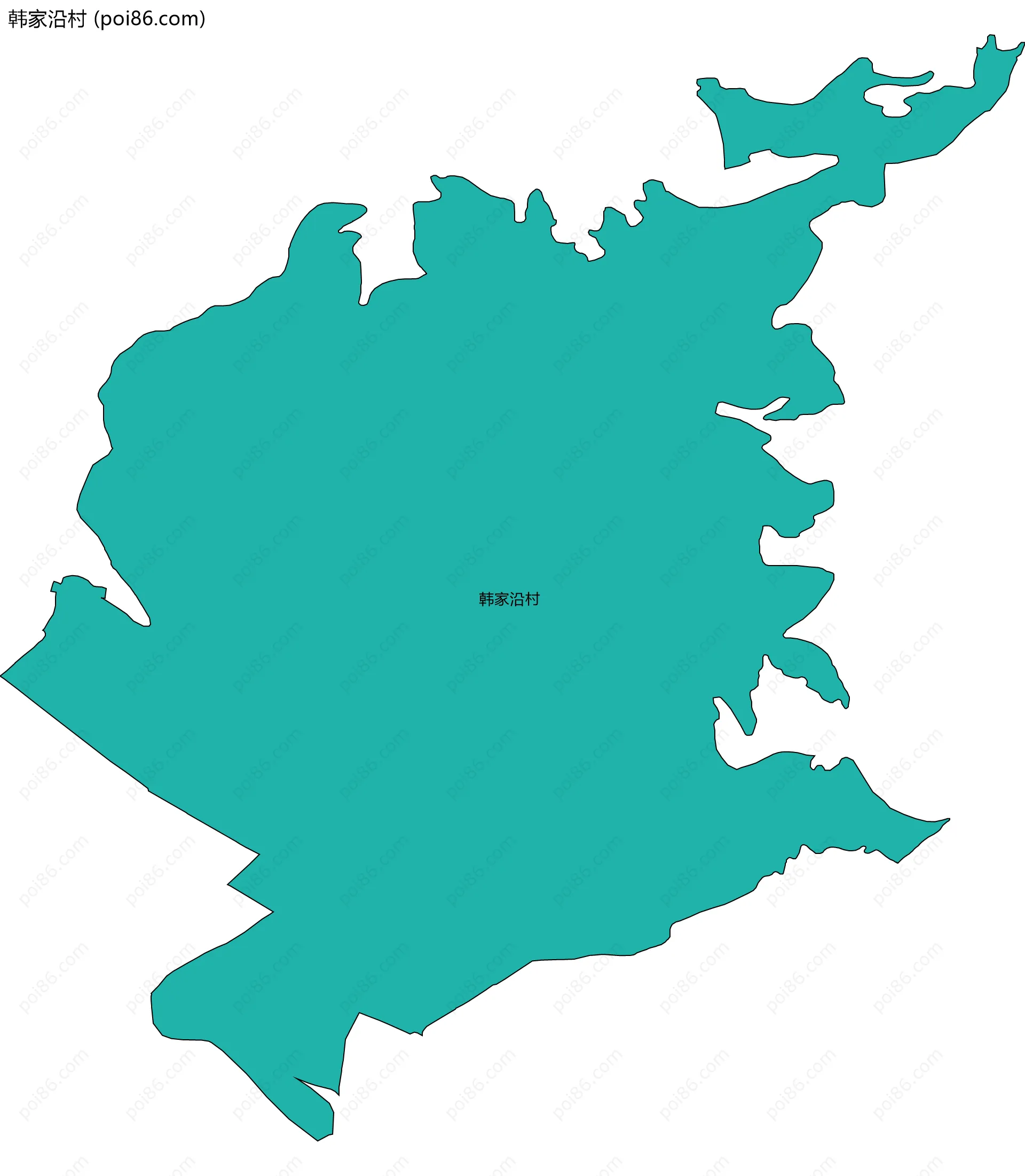韩家沿村边界地图