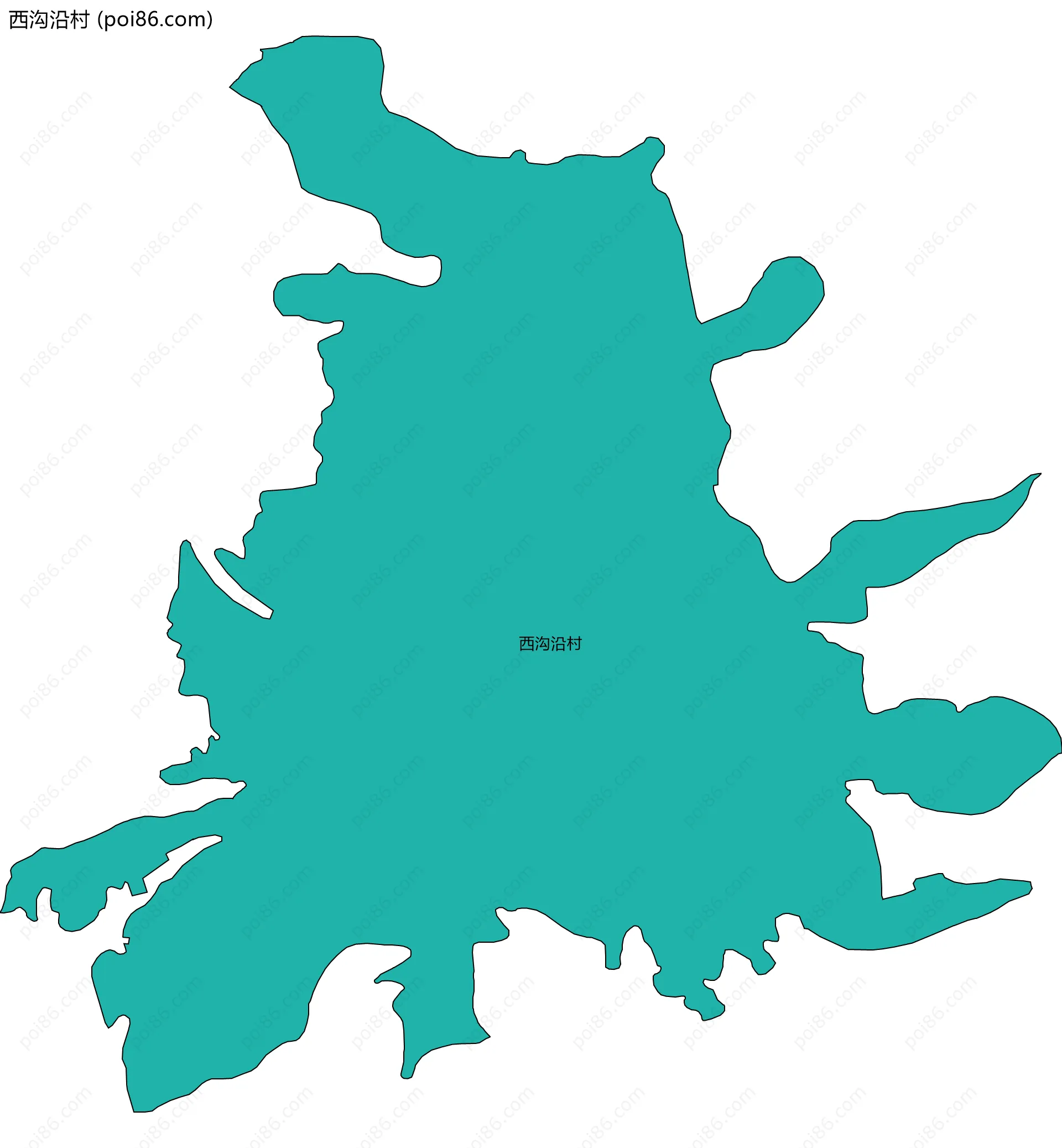 西沟沿村边界地图