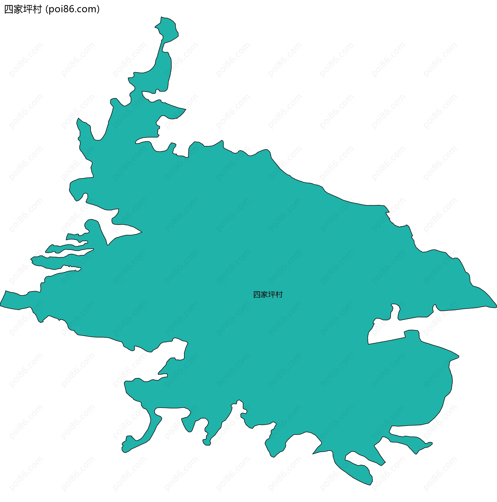 四家坪村边界地图