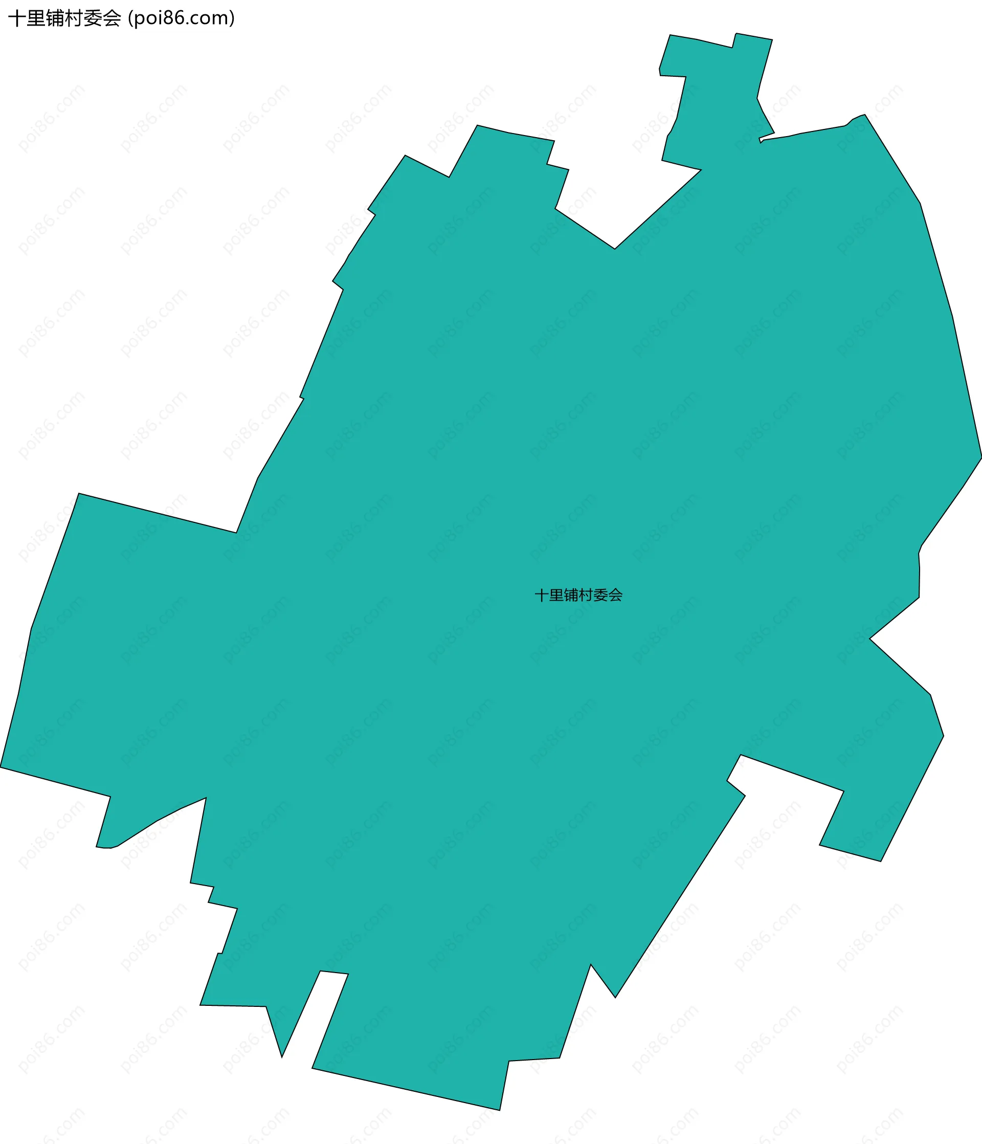 十里铺村委会边界地图