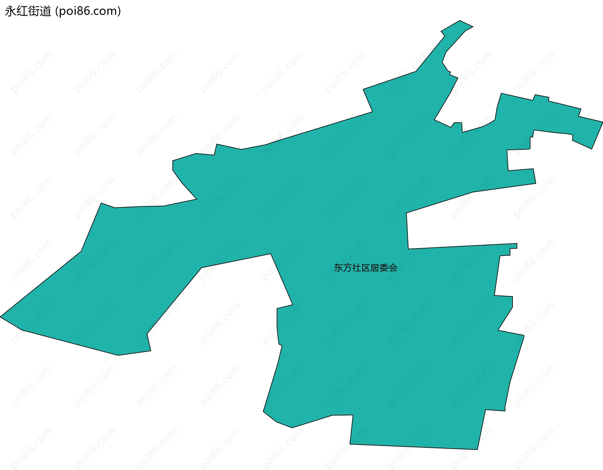 永红街道边界地图(五级行政区划)