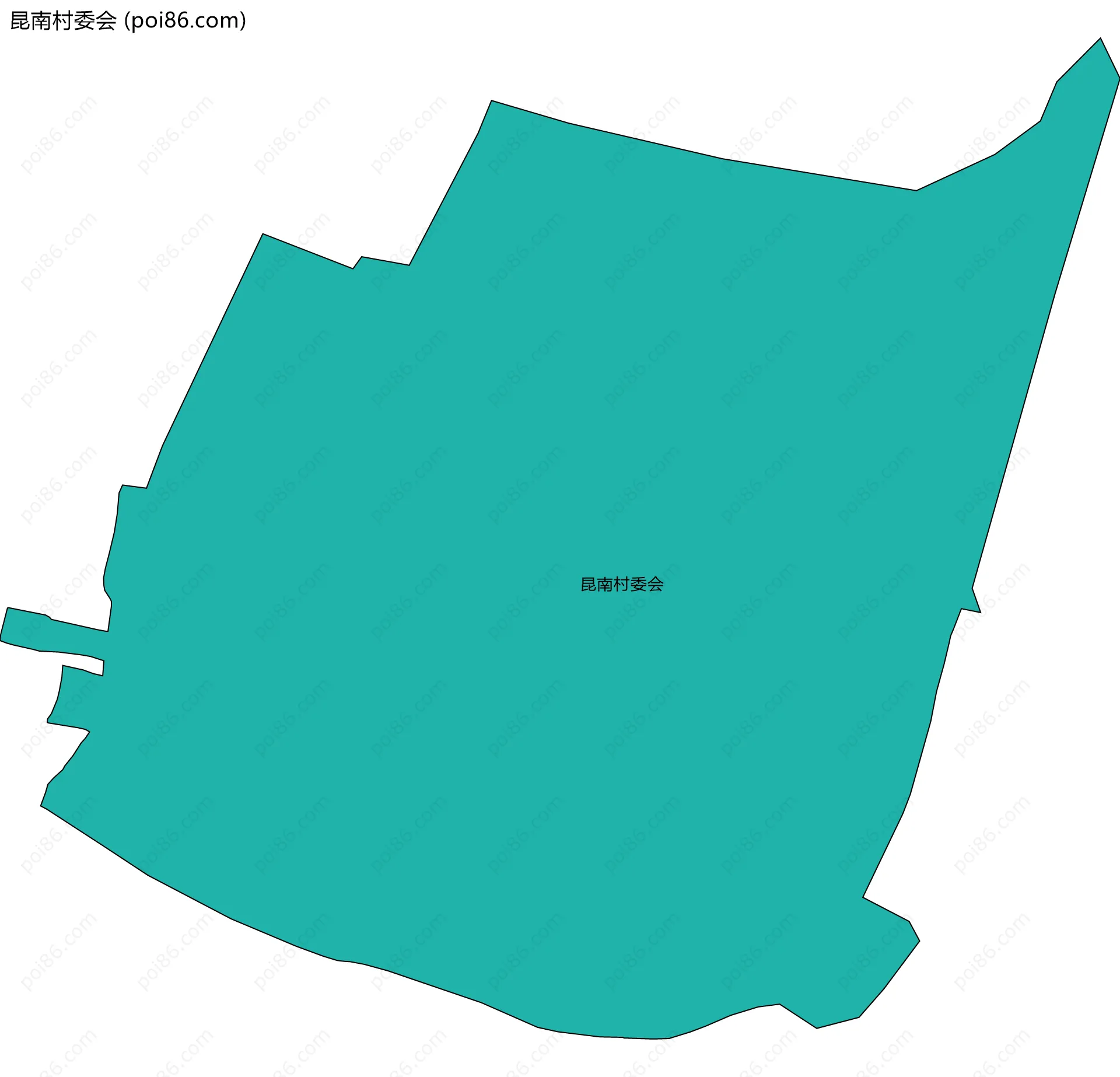 昆南村委会边界地图