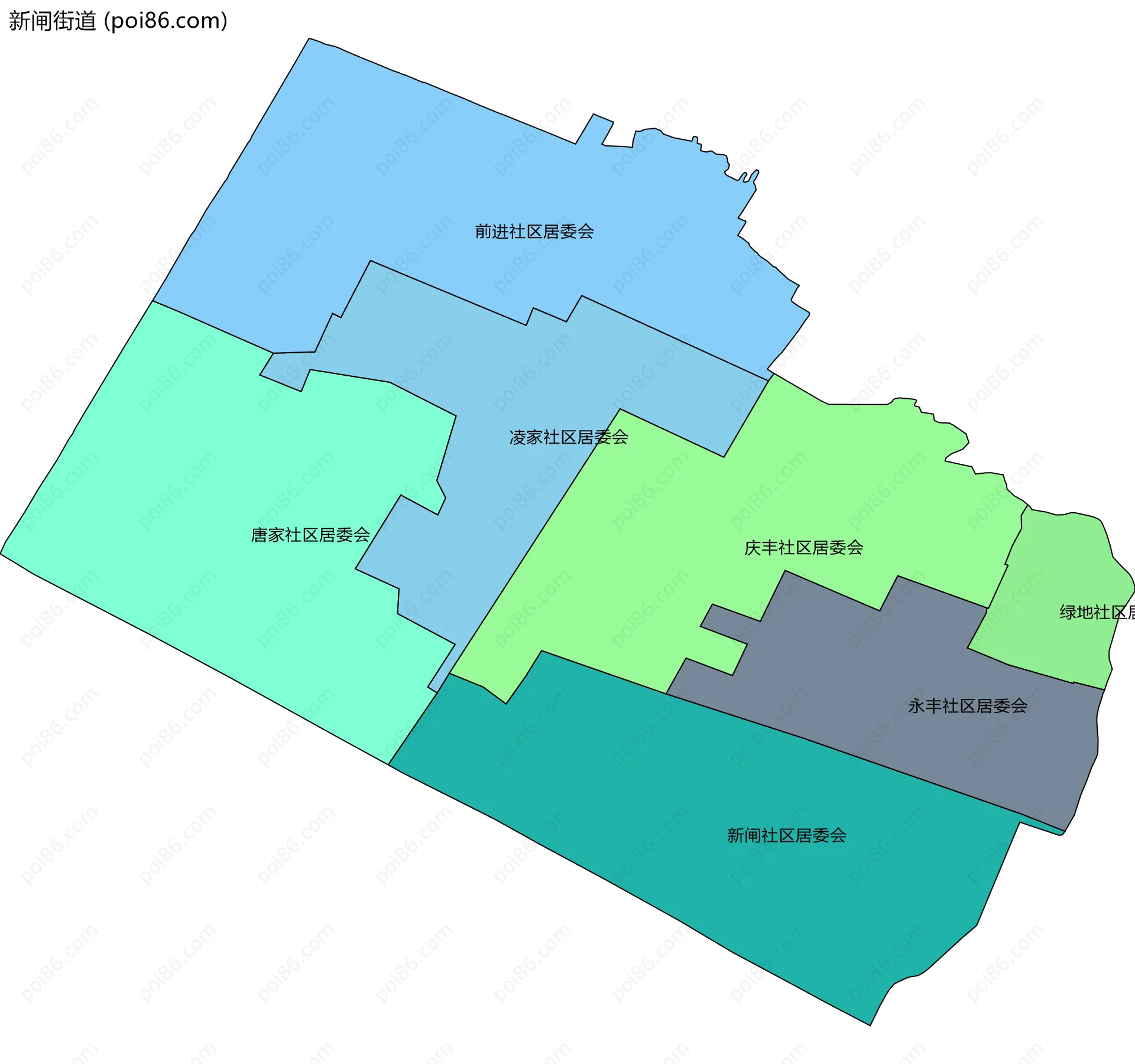 新闸街道边界地图(五级行政区划)