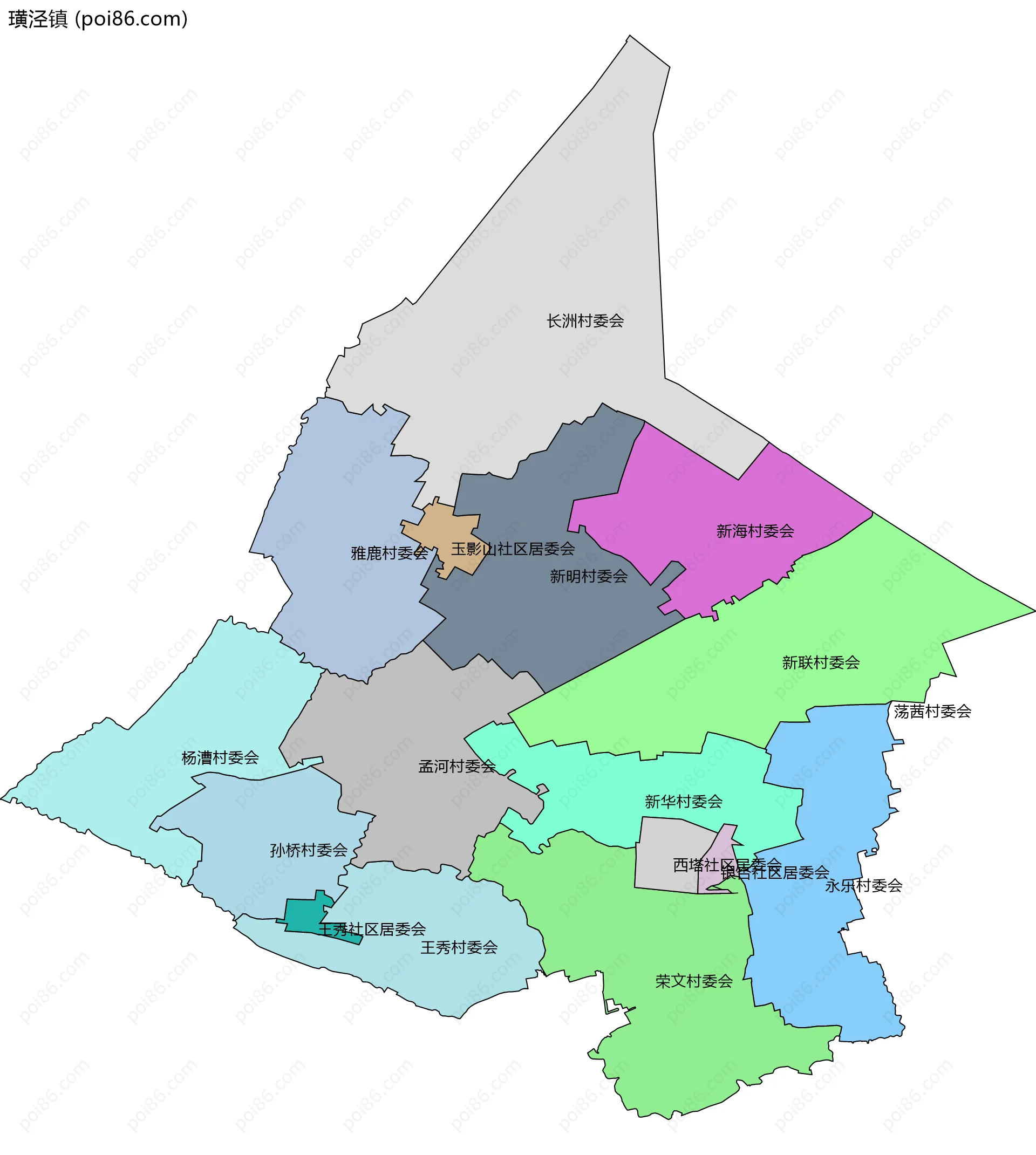 璜泾镇边界地图(五级行政区划)