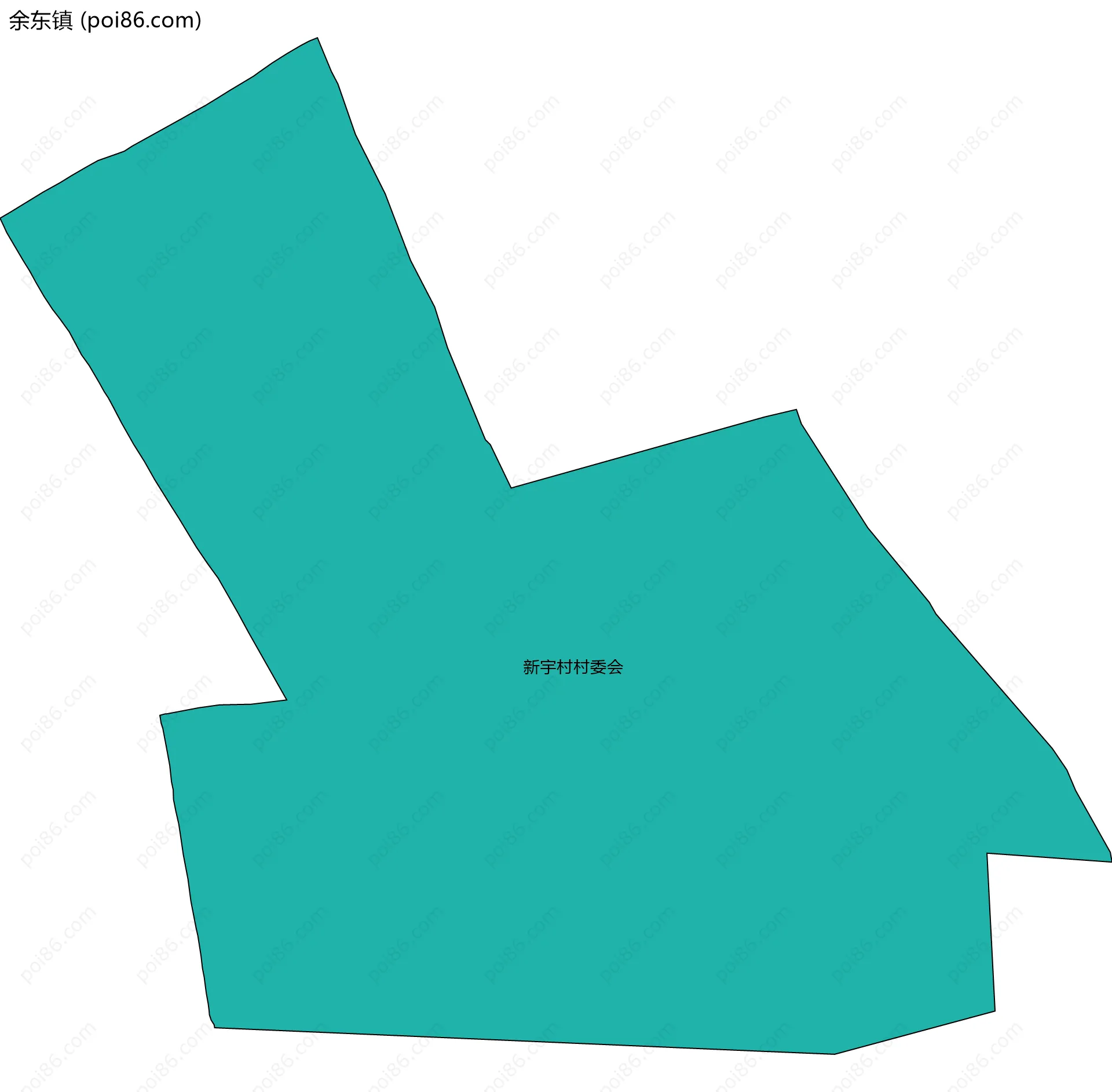 余东镇边界地图(五级行政区划)