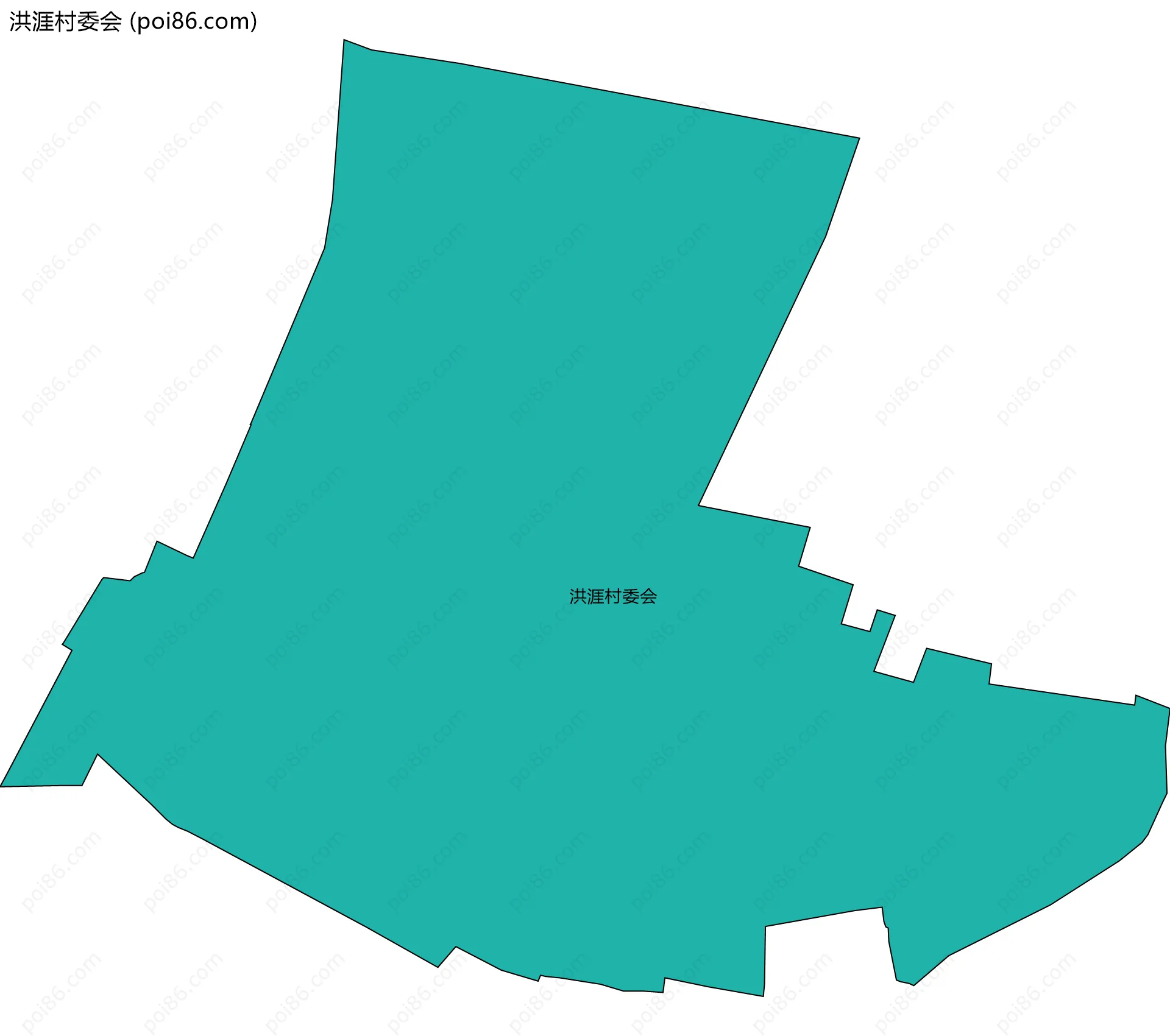 洪涯村委会边界地图