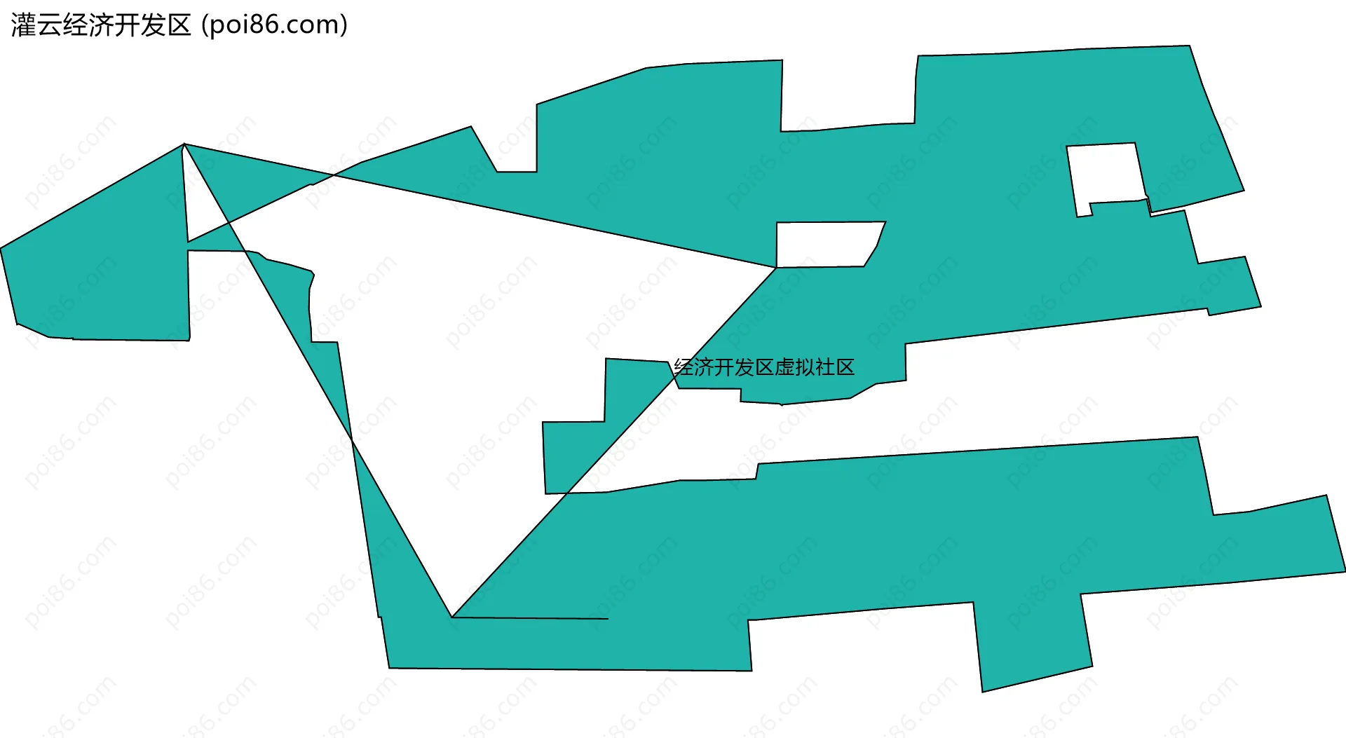 灌云经济开发区边界地图(五级行政区划)