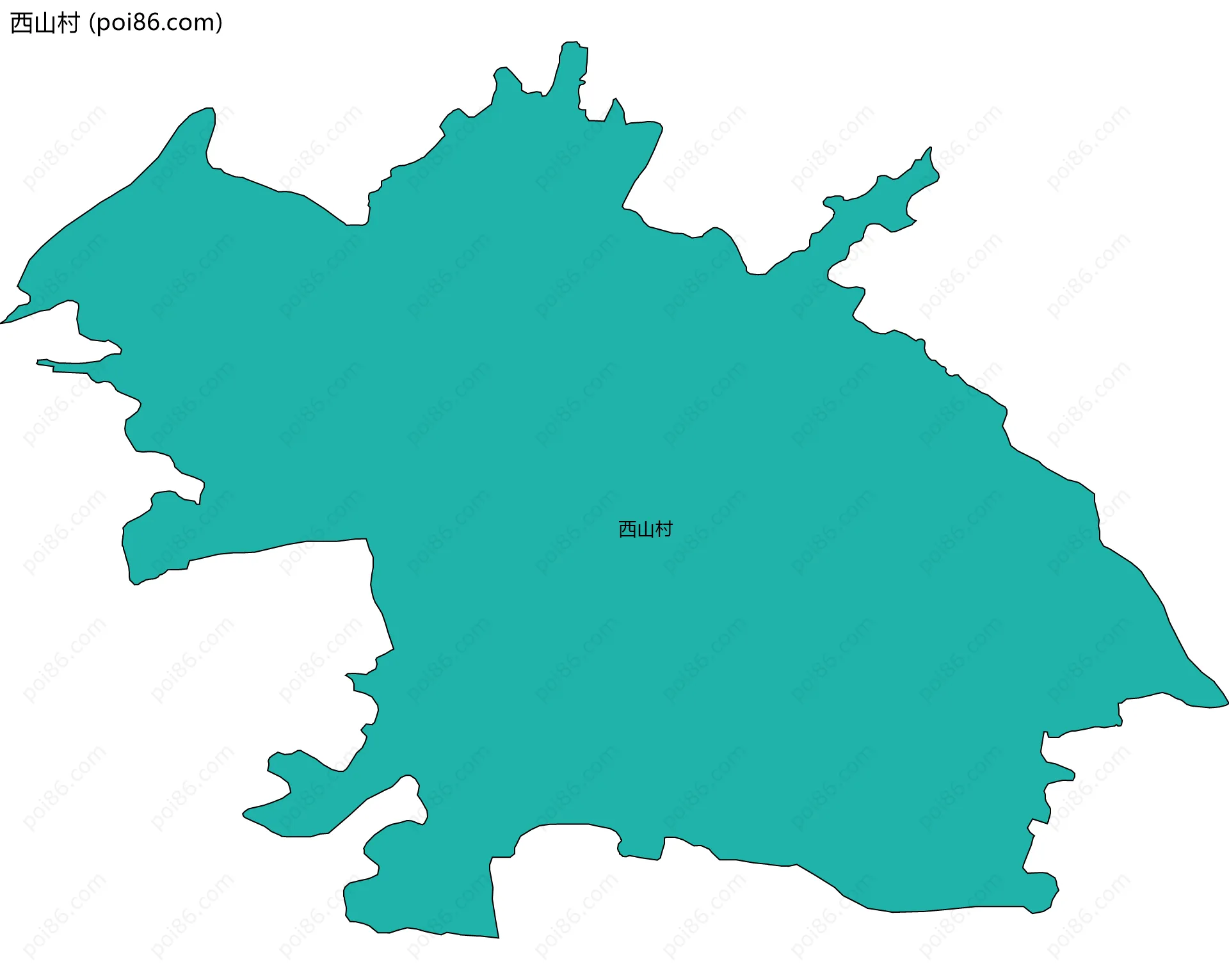 西山村边界地图