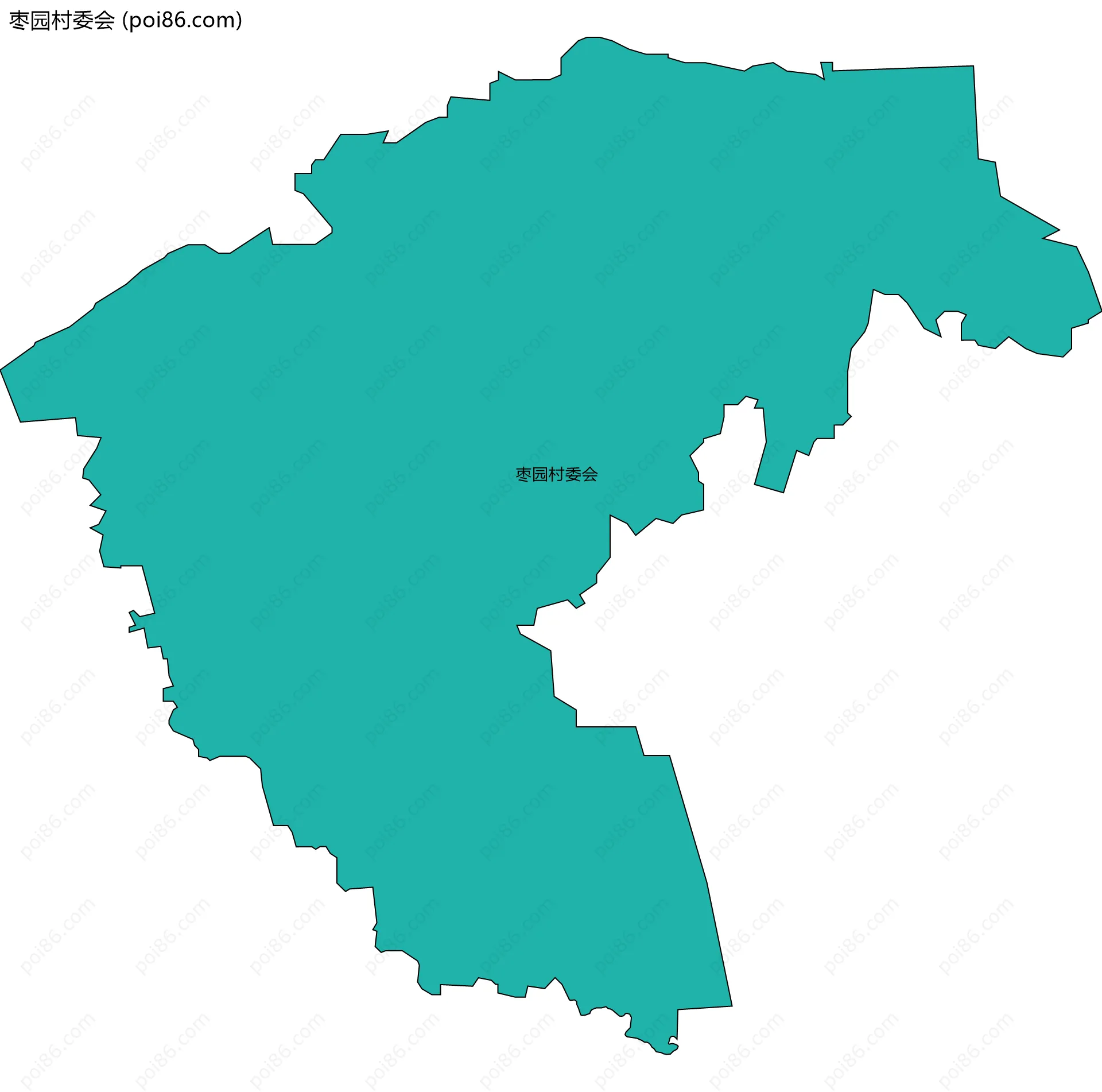 枣园村委会边界地图