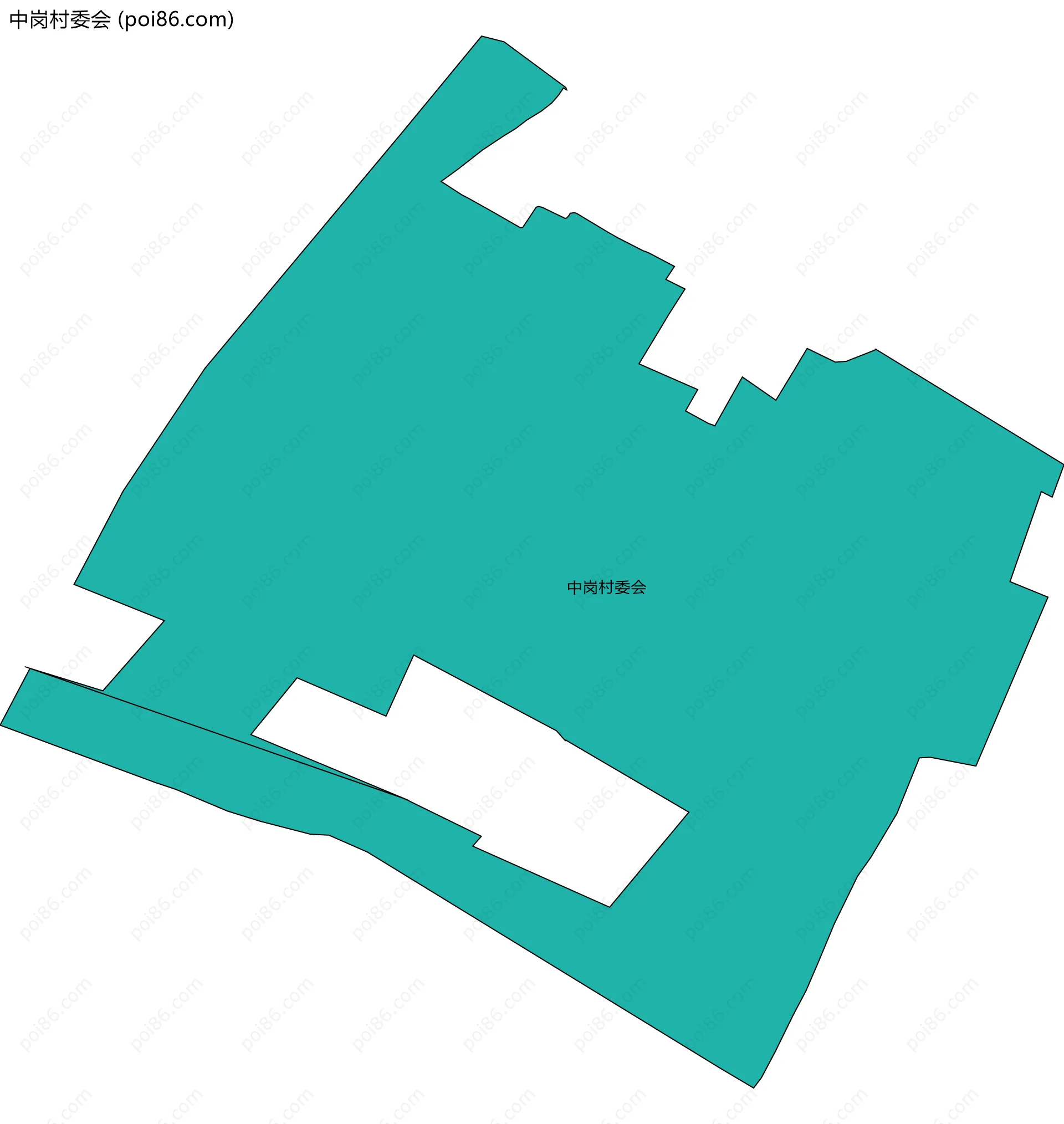 中岗村委会边界地图
