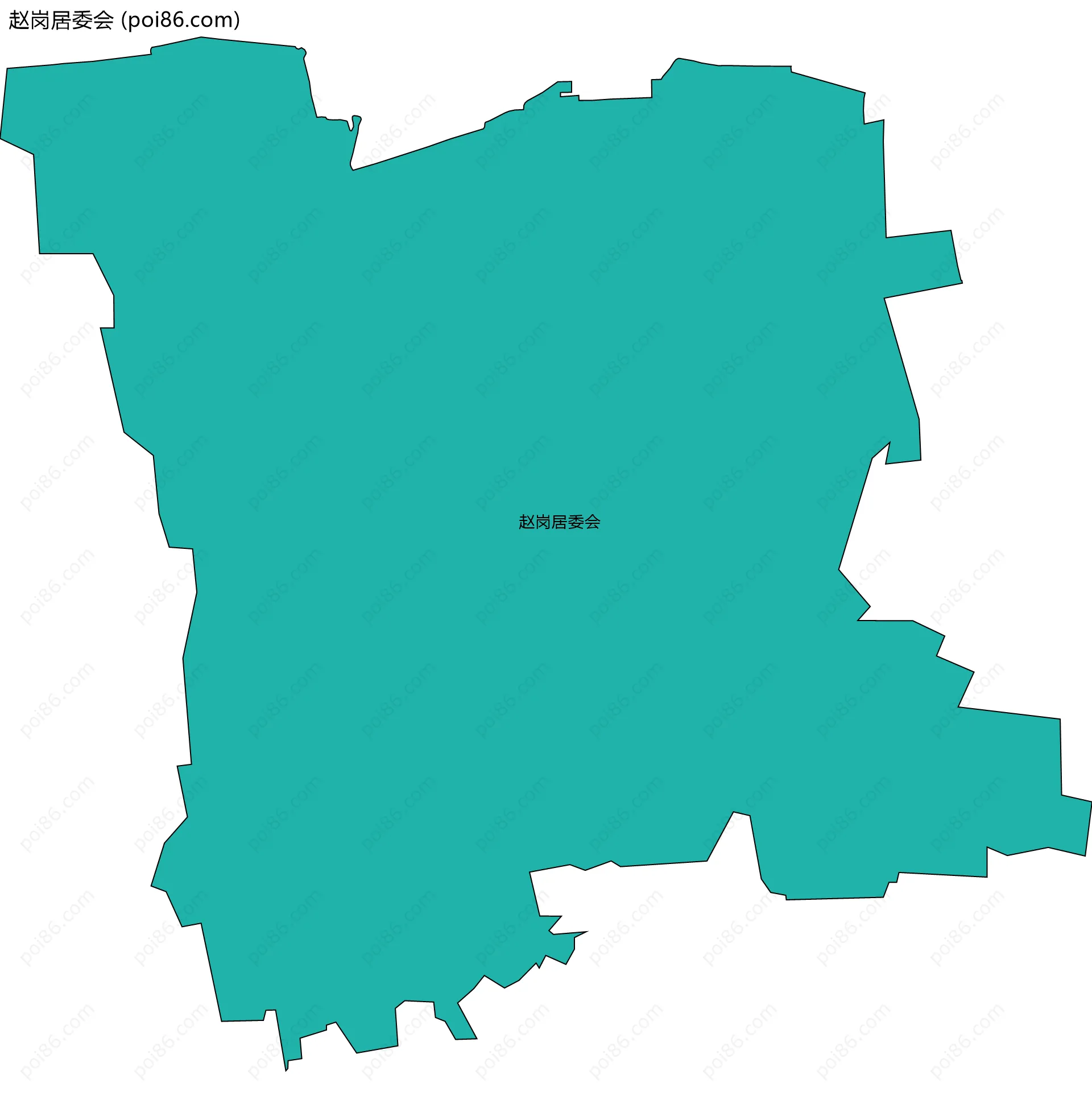 赵岗居委会边界地图