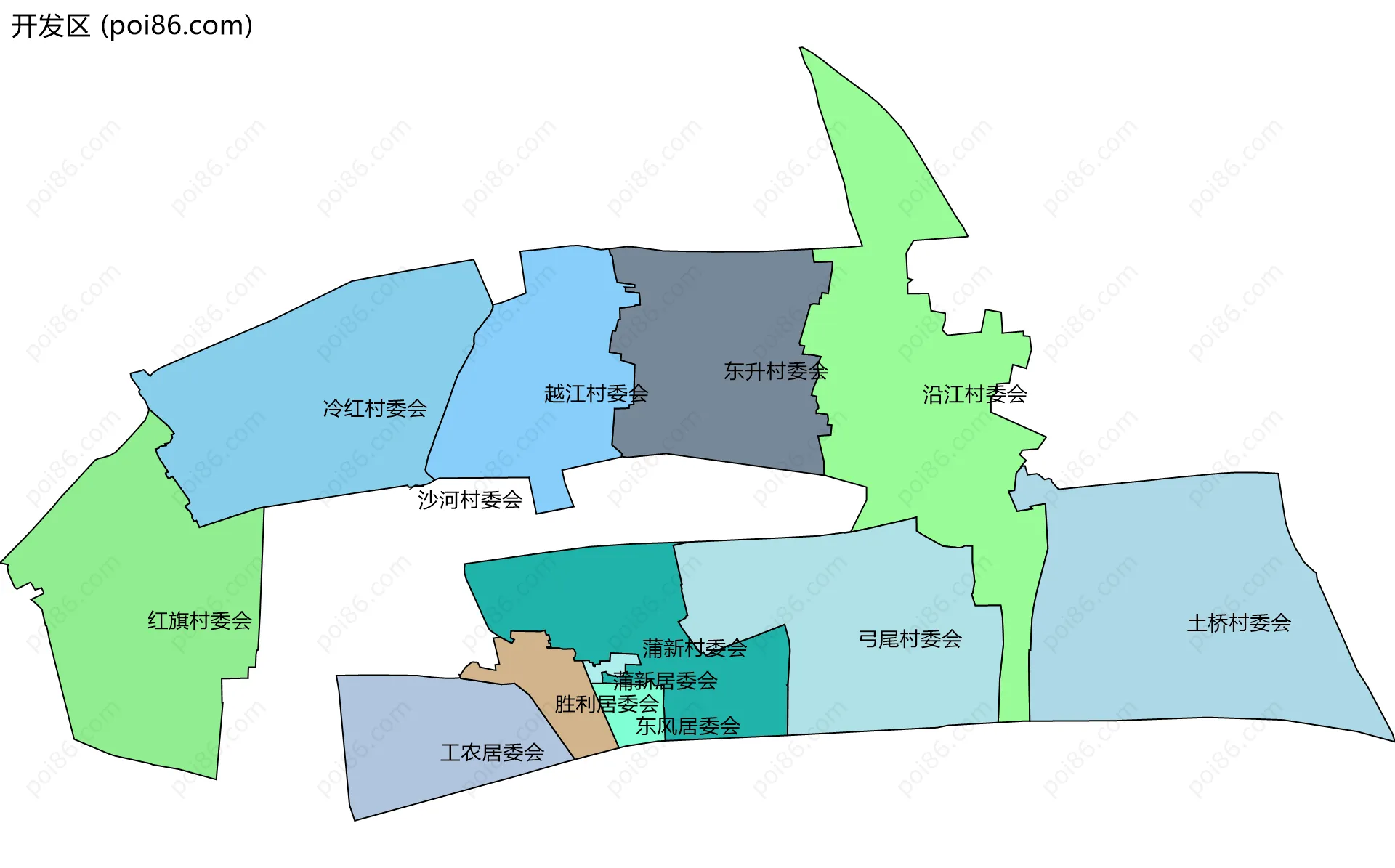 开发区边界地图(五级行政区划)