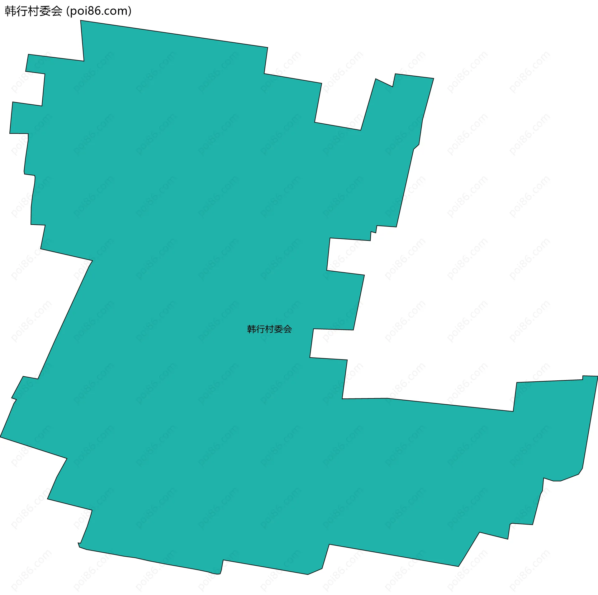 韩行村委会边界地图