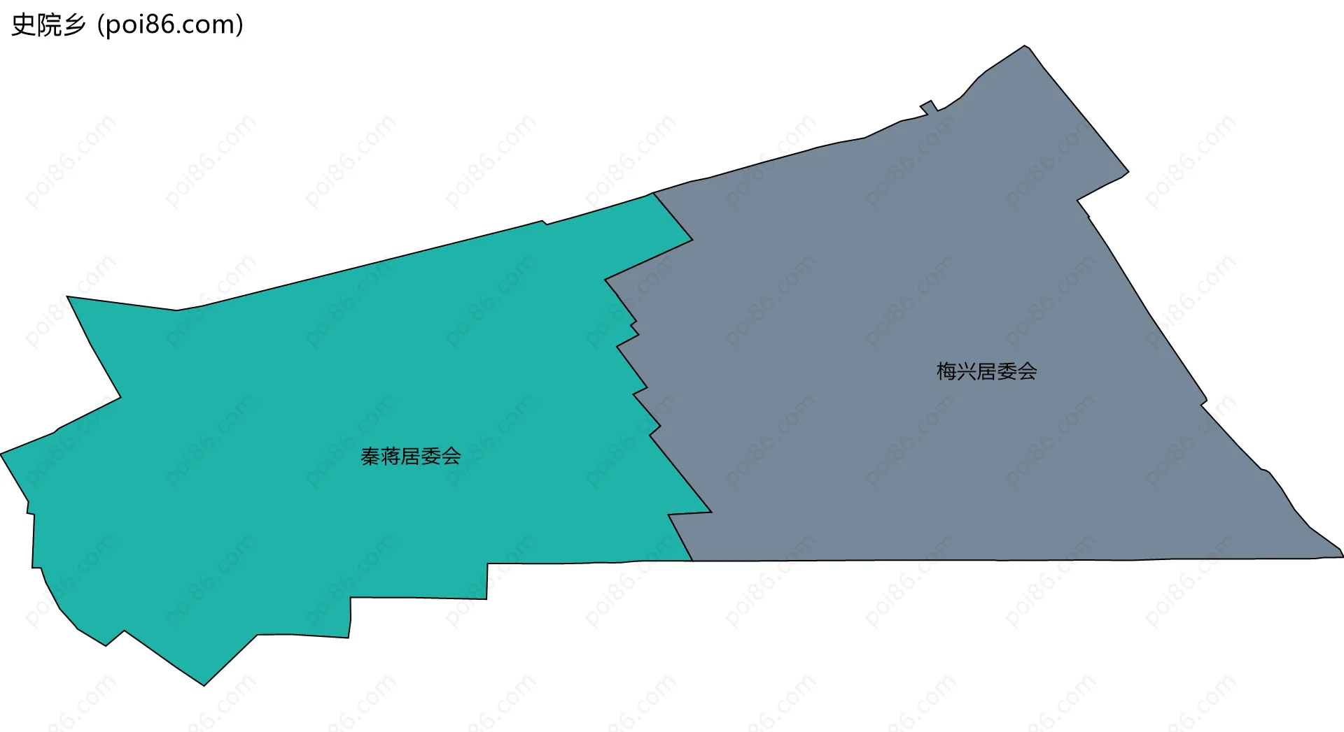 史院乡边界地图(五级行政区划)