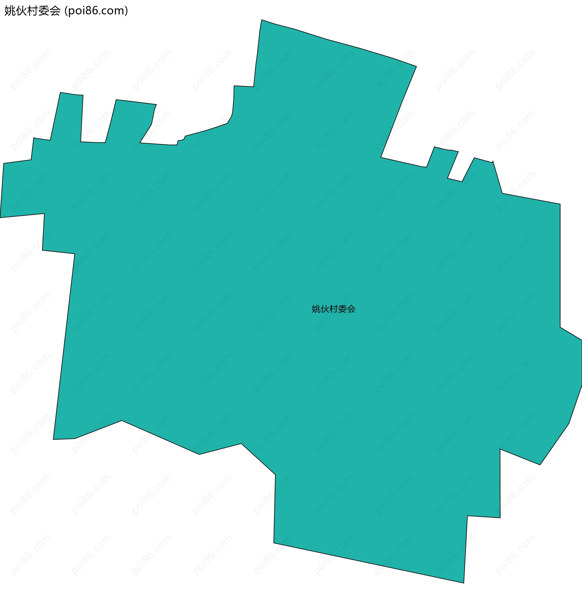 姚伙村委会边界地图