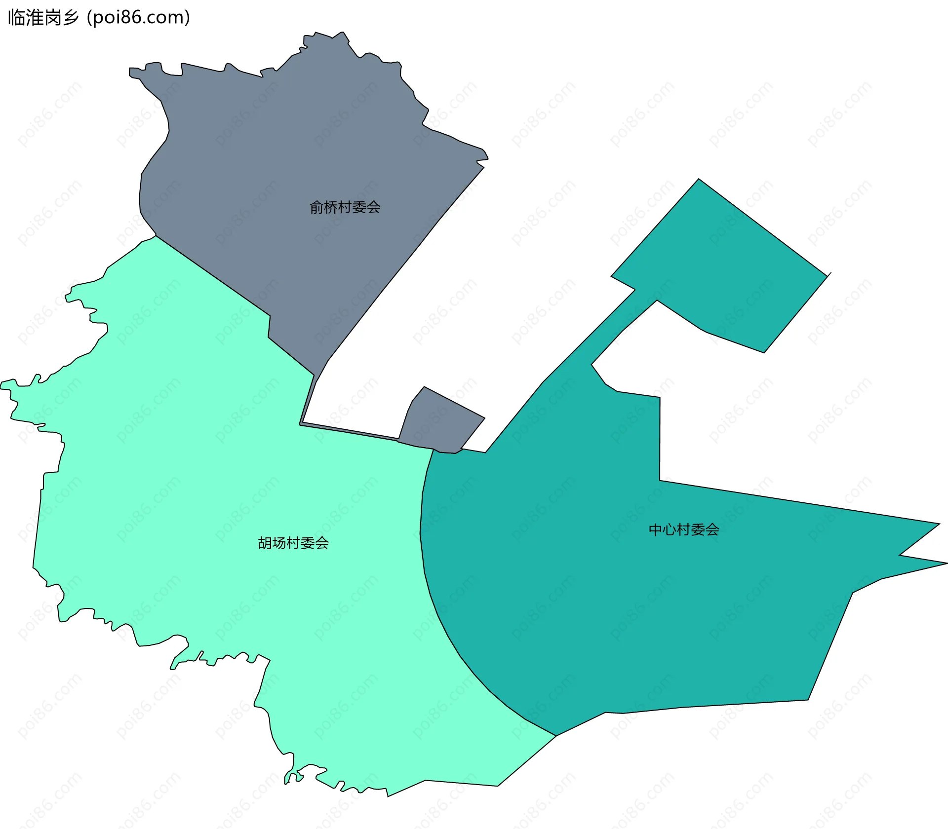 临淮岗乡边界地图(五级行政区划)