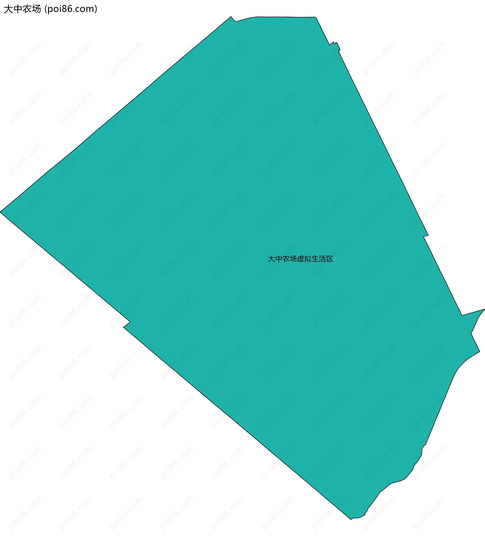 大中农场边界地图(五级行政区划)