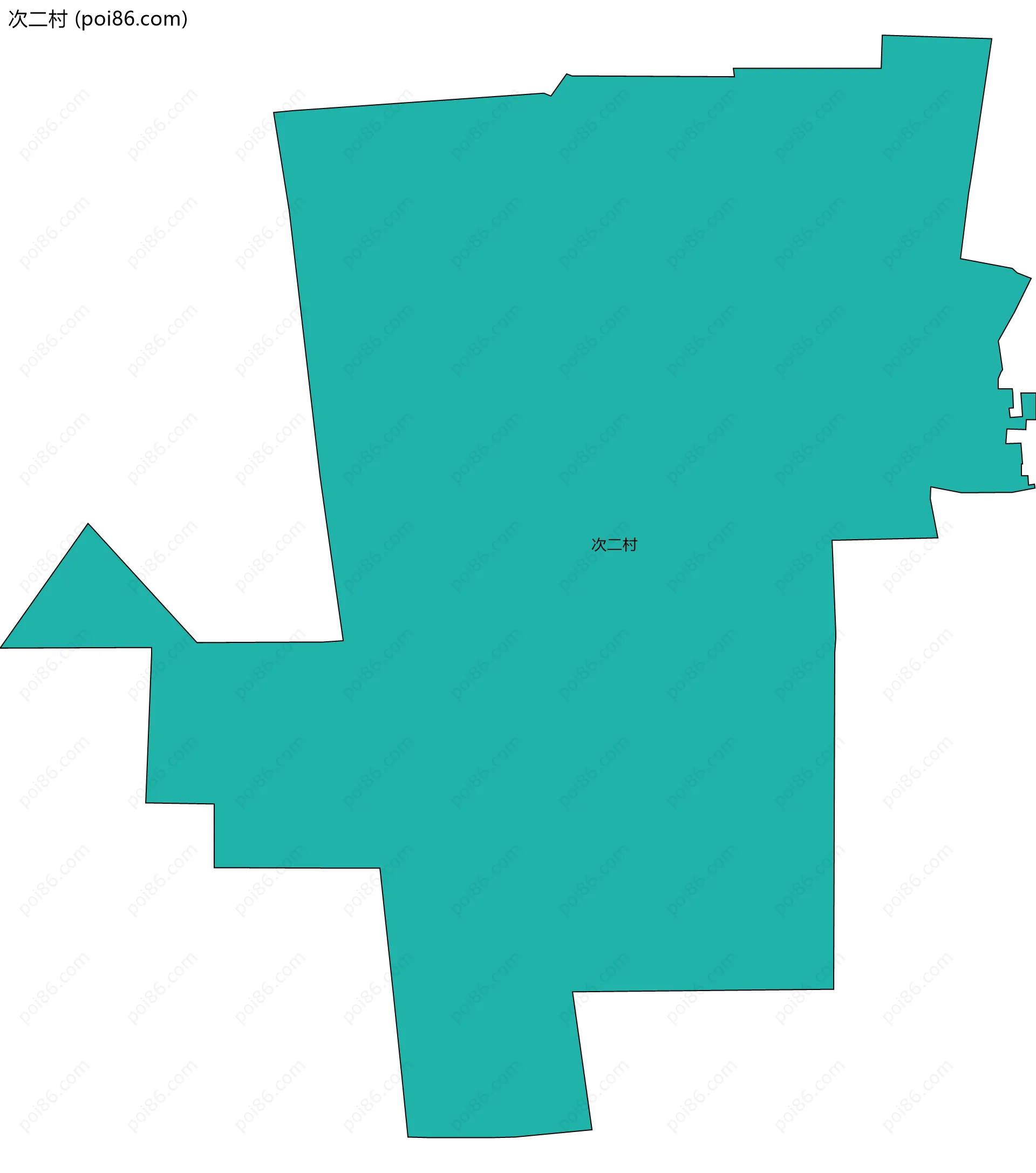 次二村边界地图