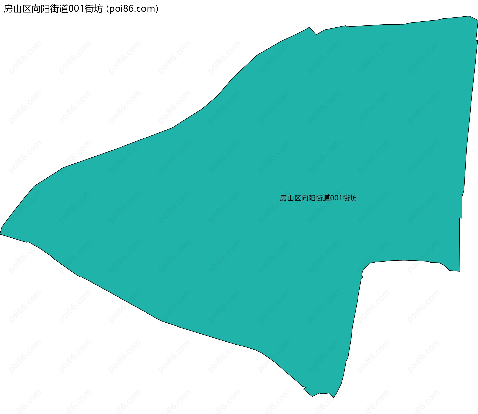 房山区向阳街道001街坊边界地图