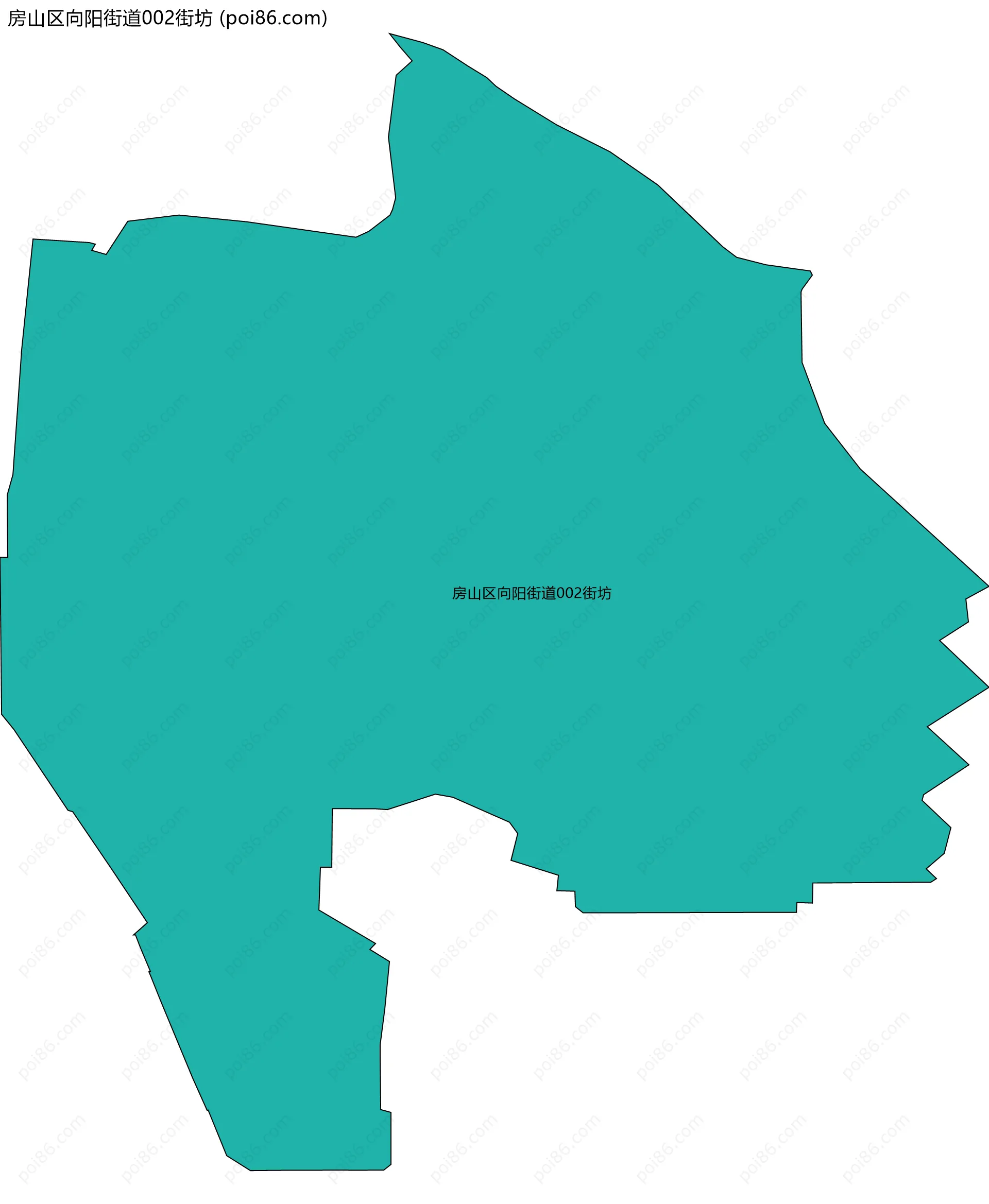房山区向阳街道002街坊边界地图