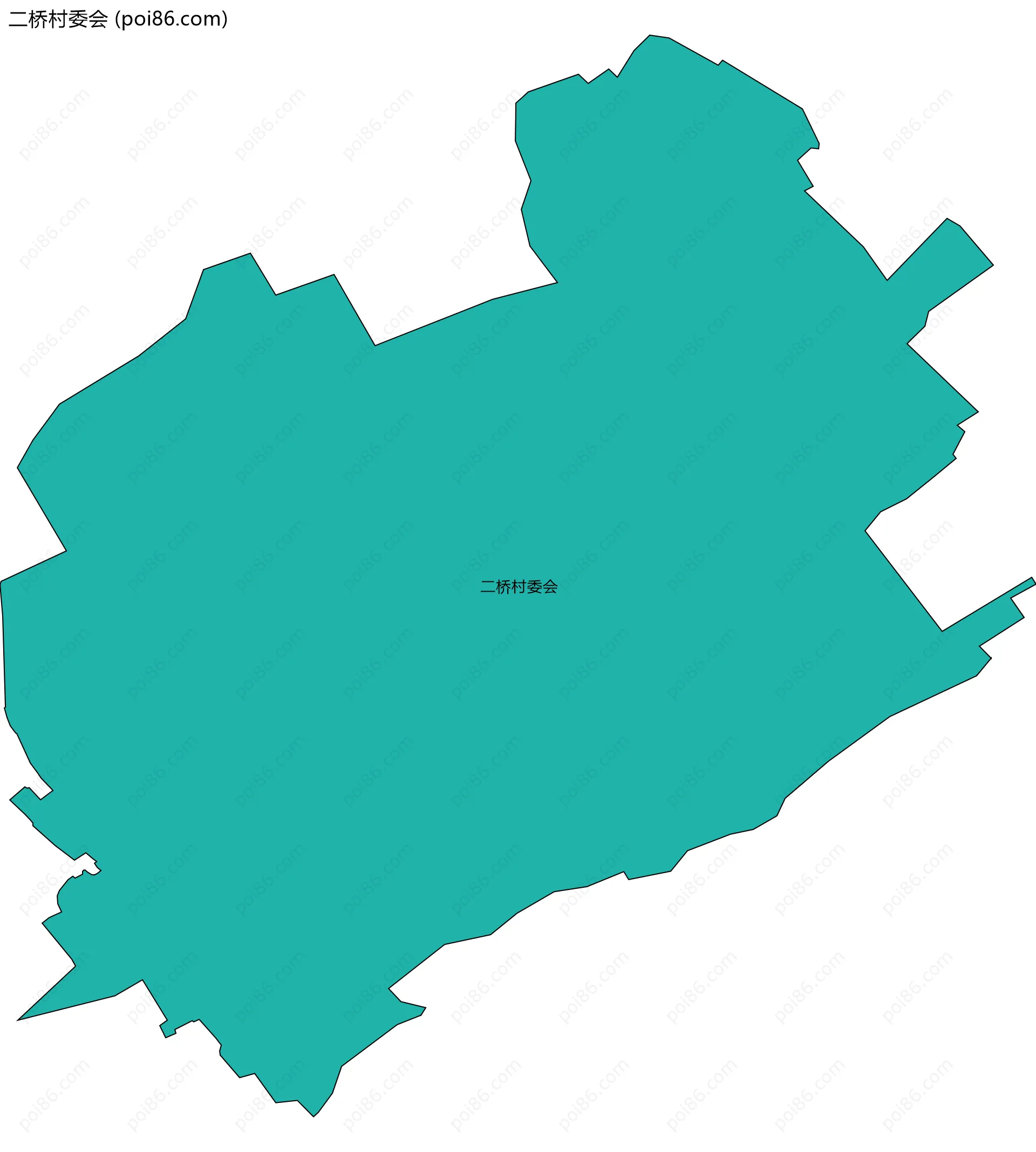 二桥村委会边界地图
