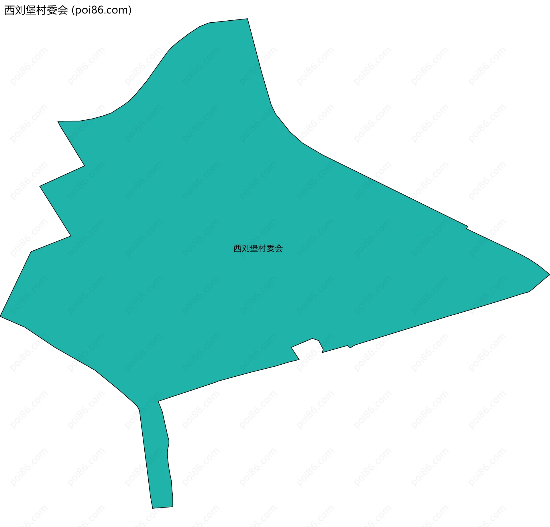 西刘堡村委会边界地图