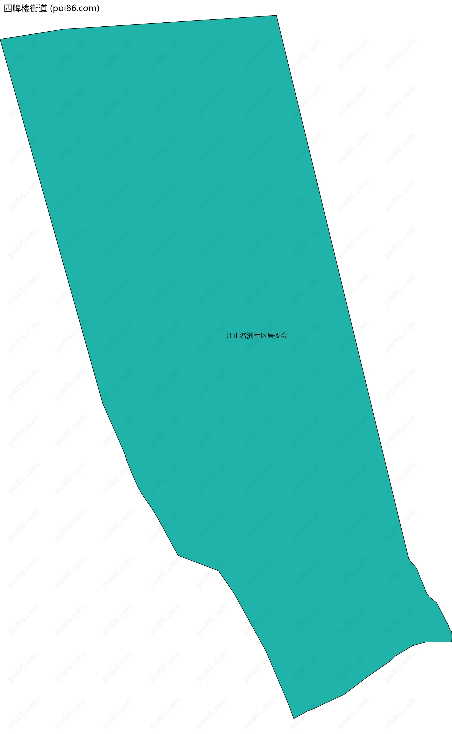 四牌楼街道边界地图(五级行政区划)