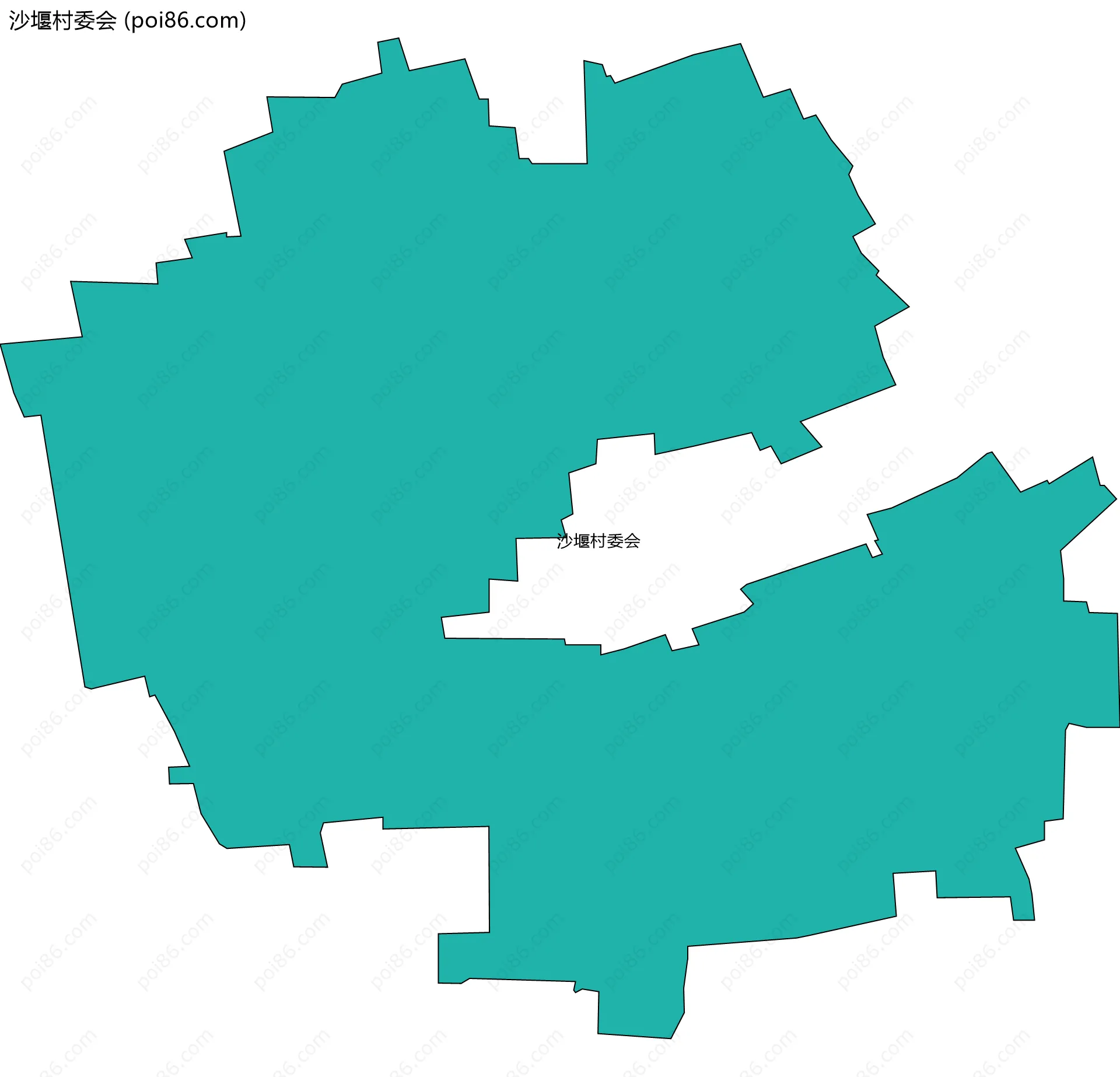 沙堰村委会边界地图