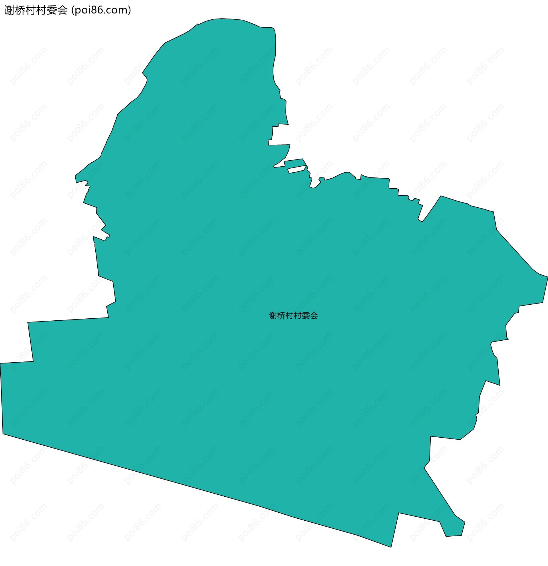 谢桥村村委会边界地图