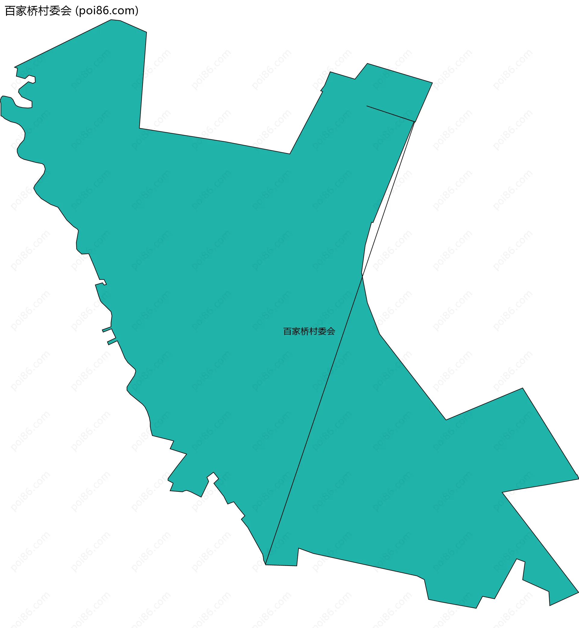 百家桥村委会边界地图