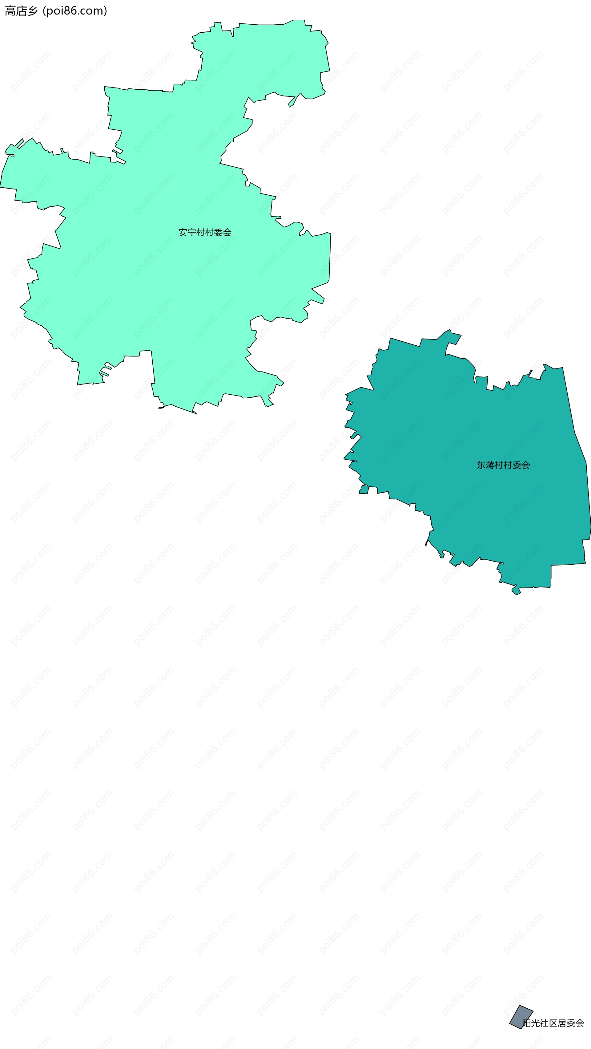 高店乡边界地图(五级行政区划)