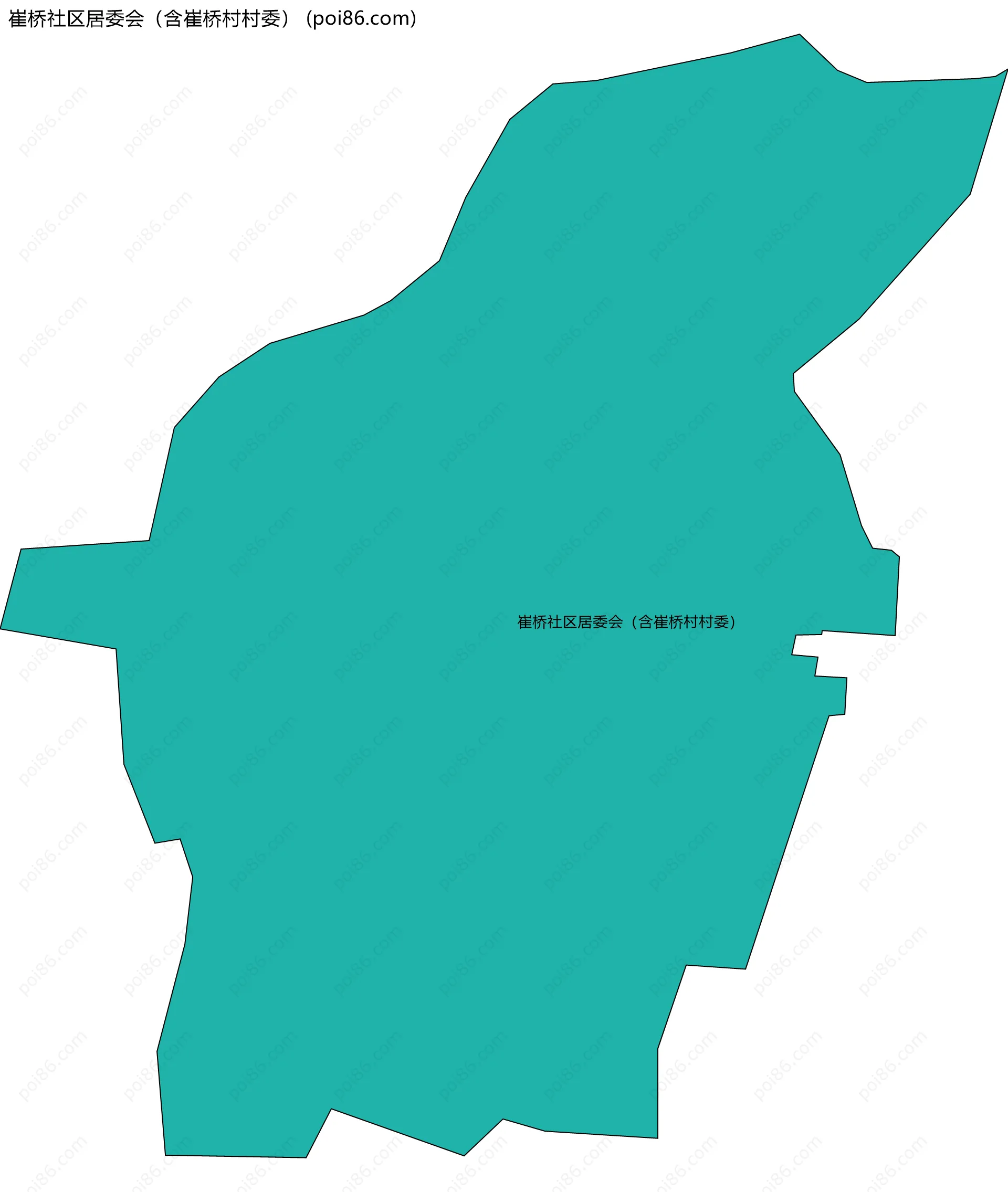 崔桥社区居委会（含崔桥村村委）边界地图