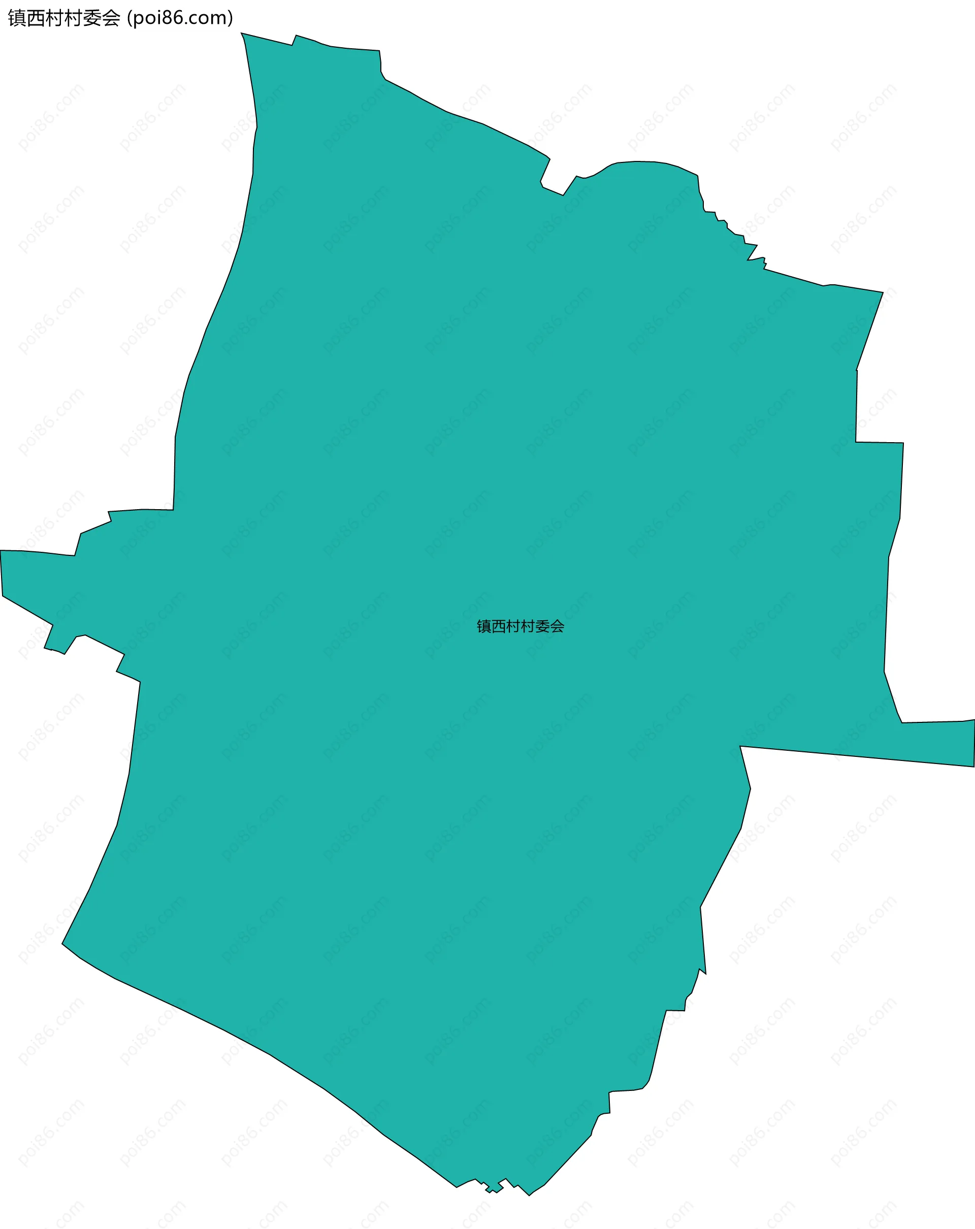 镇西村村委会边界地图