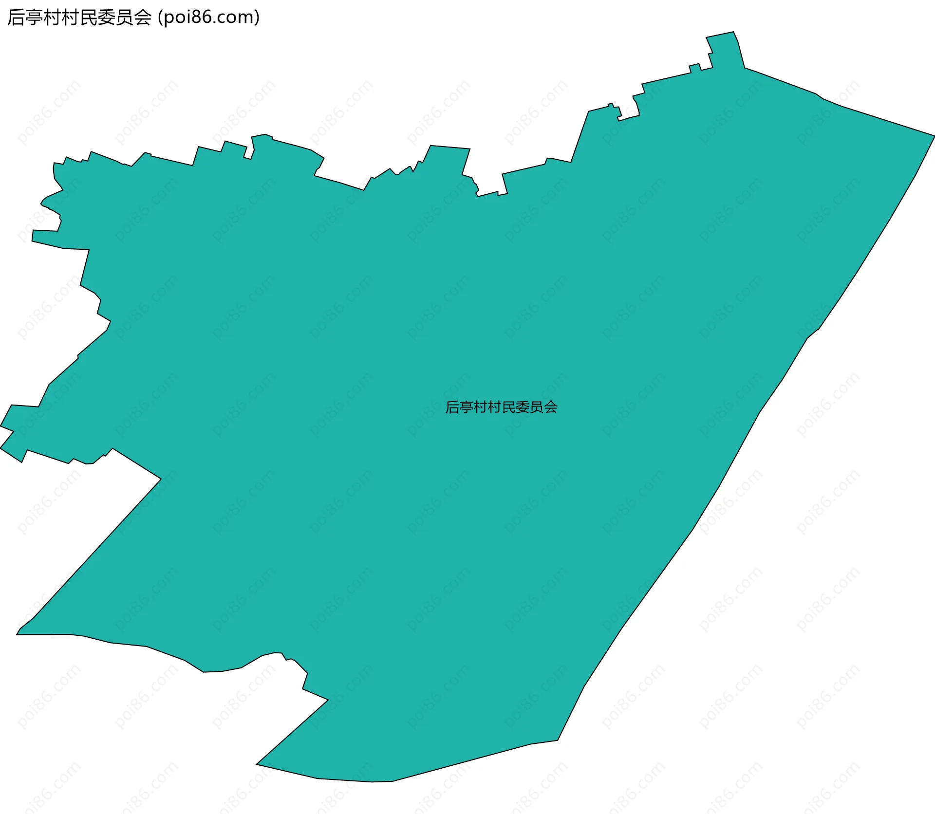 后亭村村民委员会边界地图