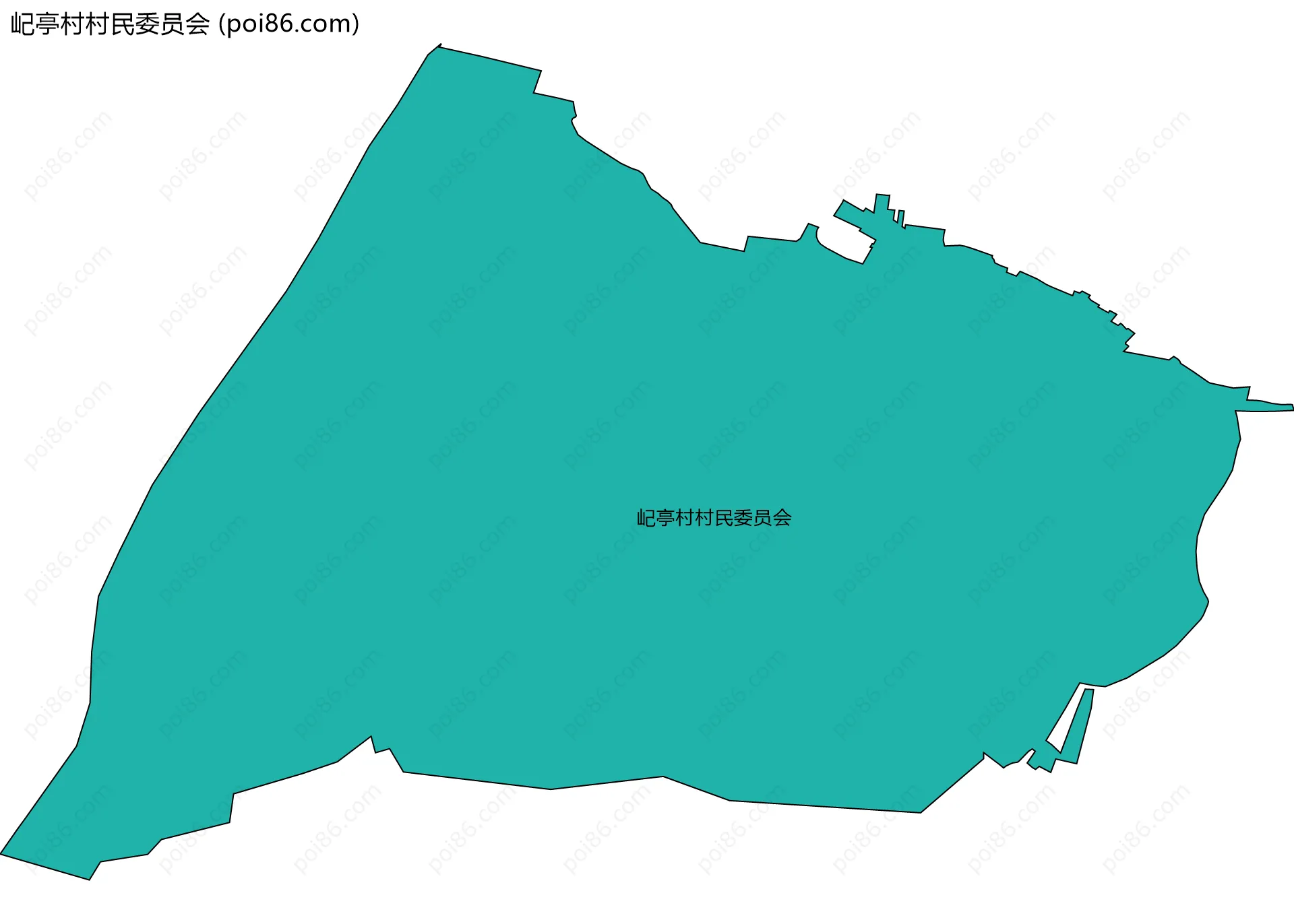 屺亭村村民委员会边界地图