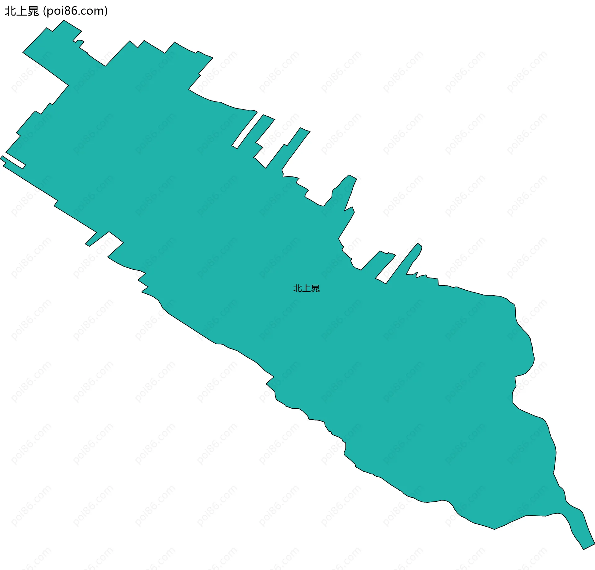 北上晁边界地图