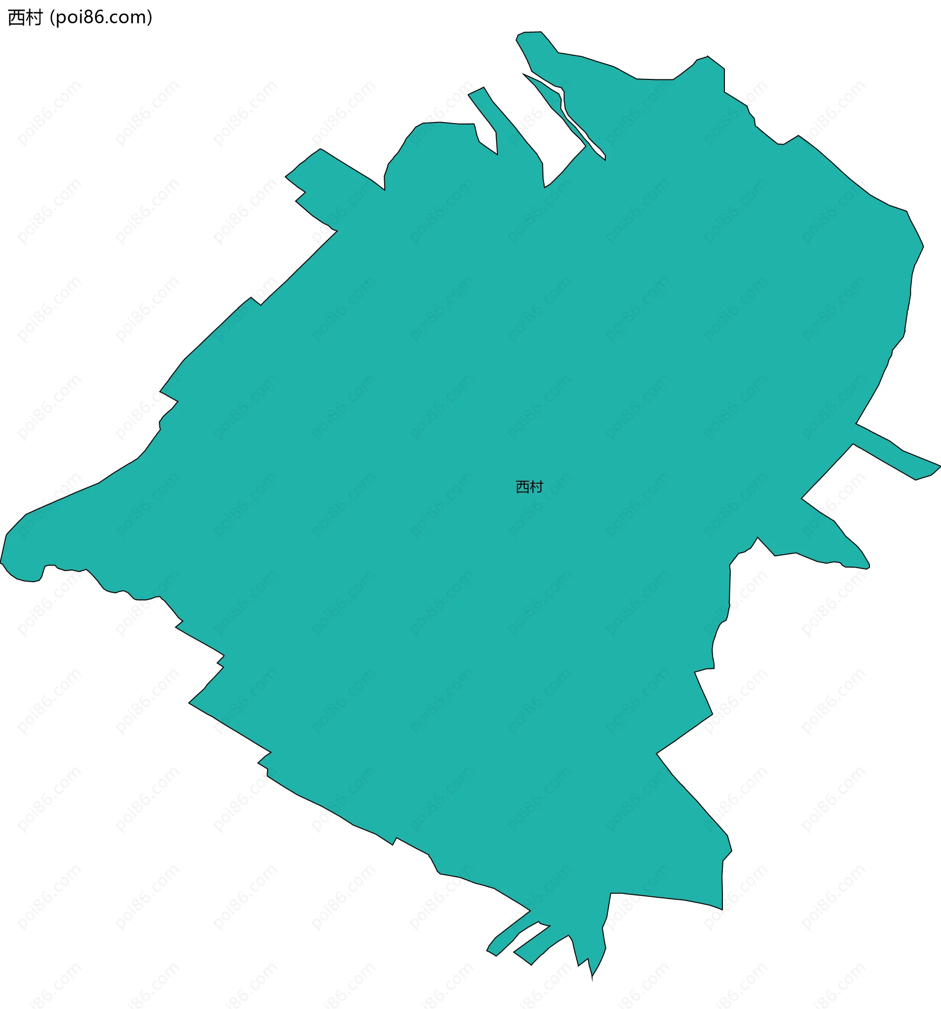 西村边界地图