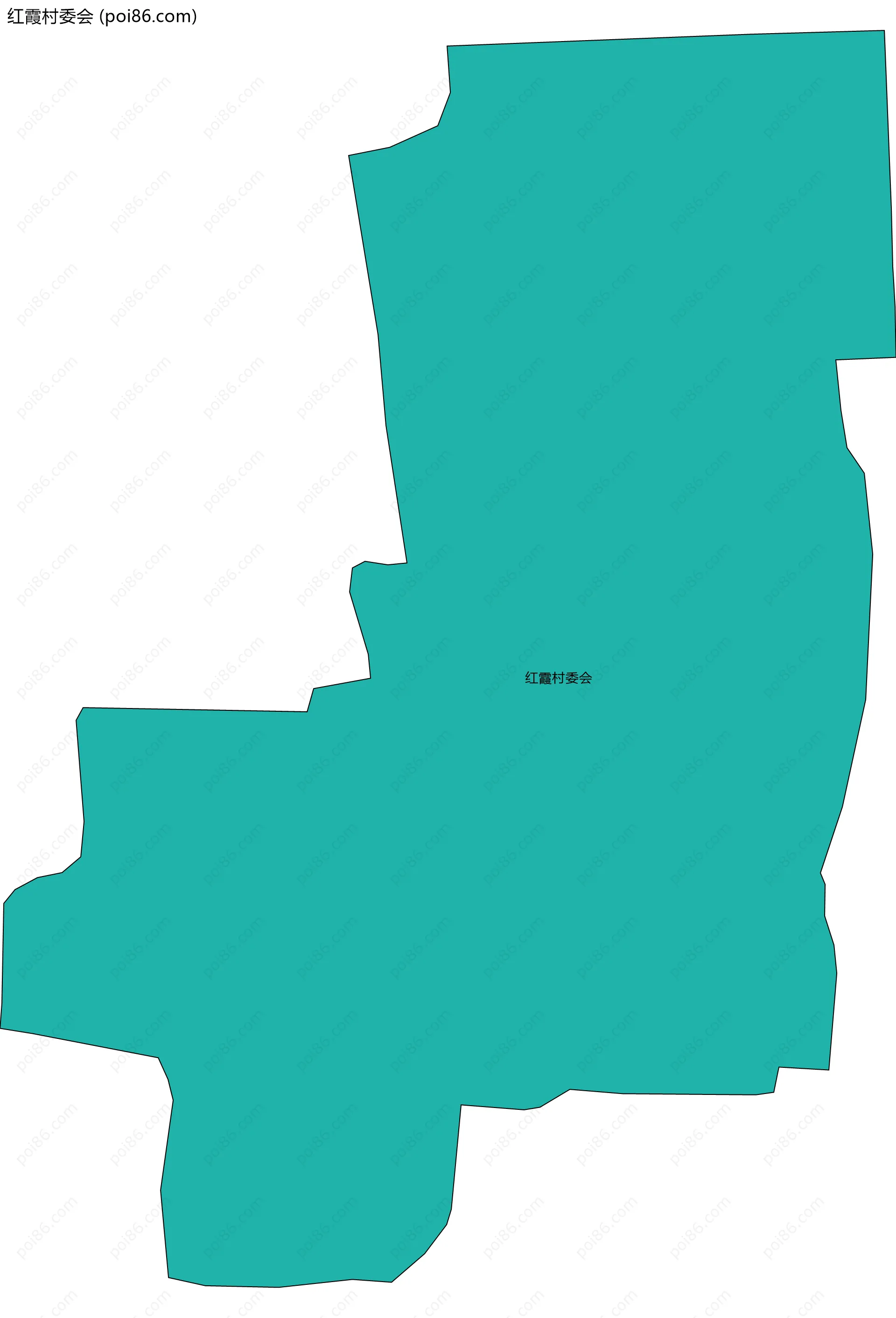 红霞村委会边界地图