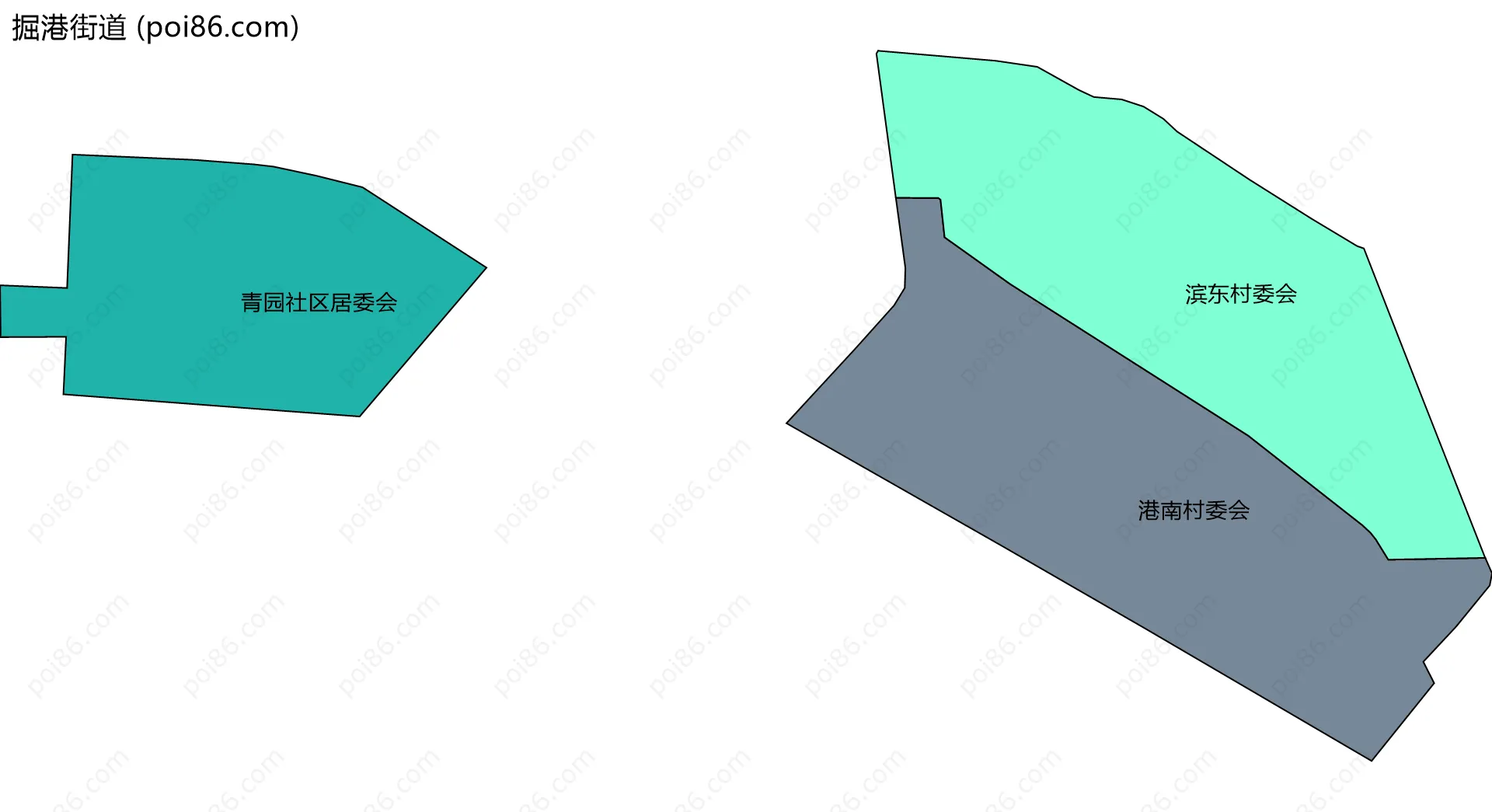 掘港街道边界地图(五级行政区划)